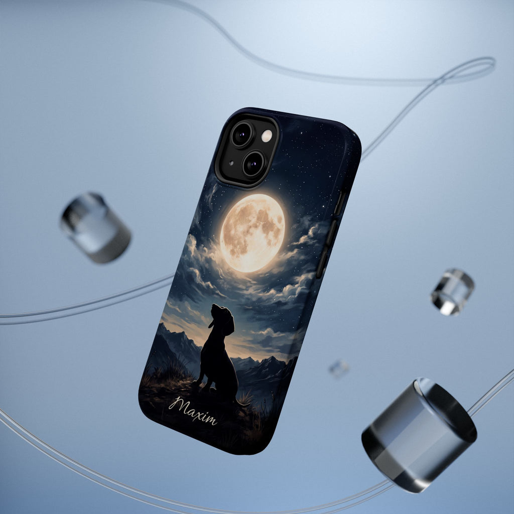 Personalized Dachshund Moonlight Phone Case — Wireless Charging Cover
