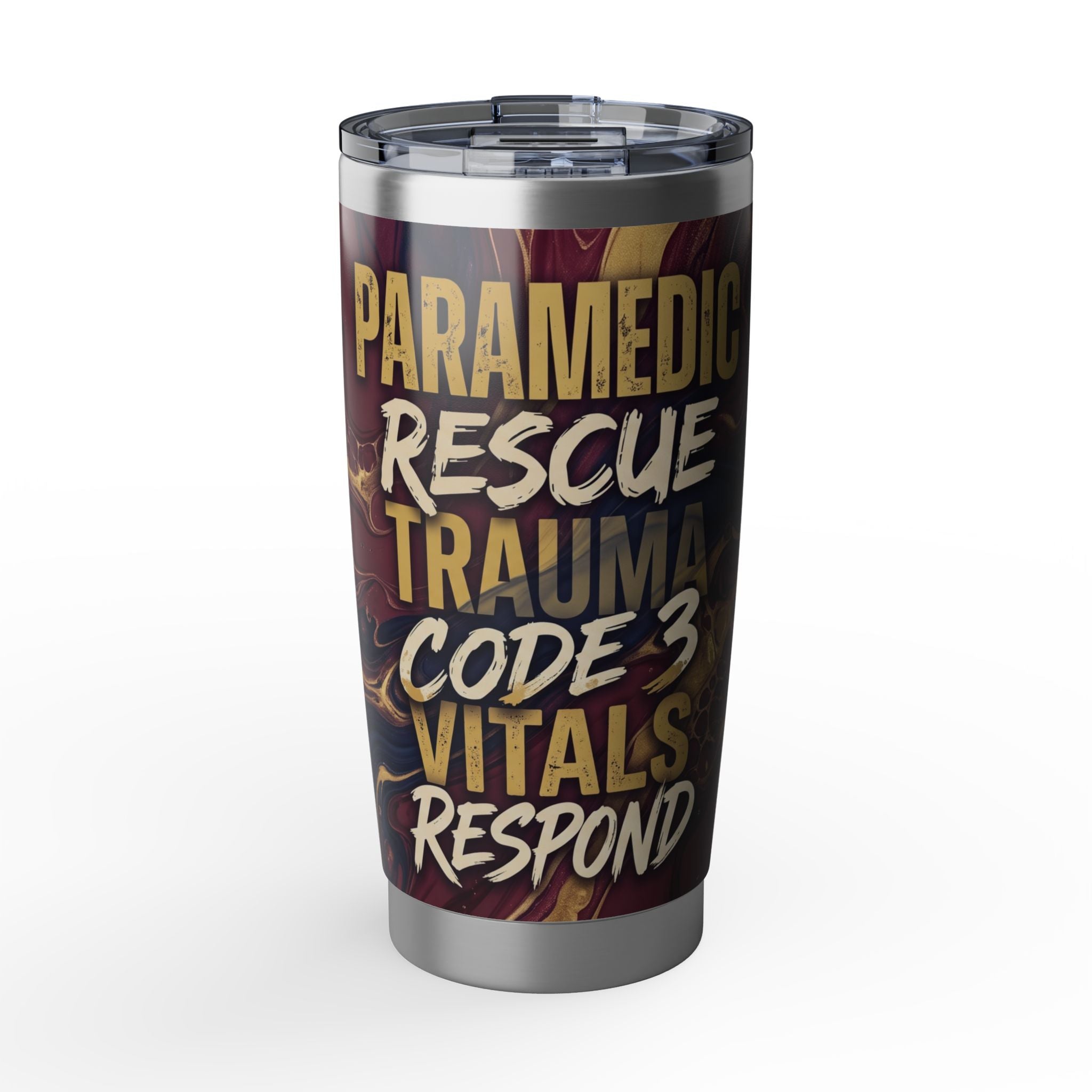 Paramedic/EMT 20oz Tumbler – Burgundy Marble Medical Terminology Design