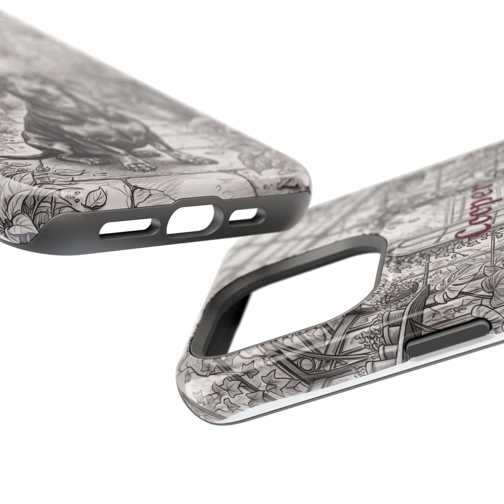 Personalized Dachshund Vintage Greenhouse Phone Case — Wireless Charging Cover