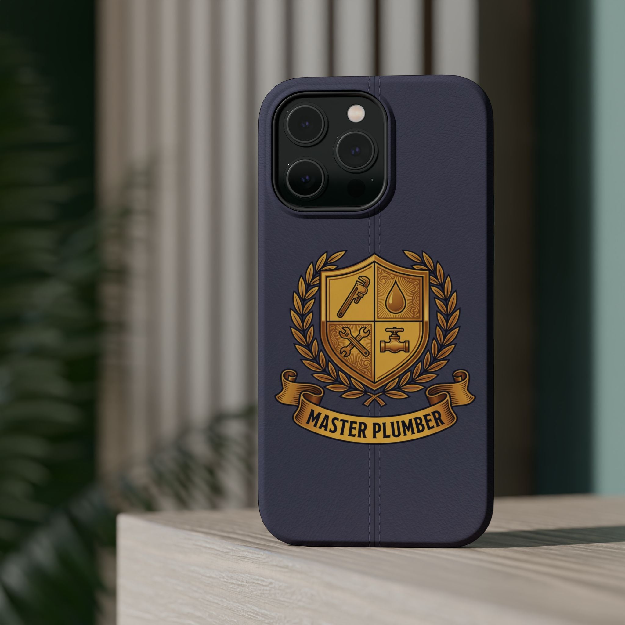Master Plumber Crest Phone Case — Heraldic Shield Wireless Charging Cover