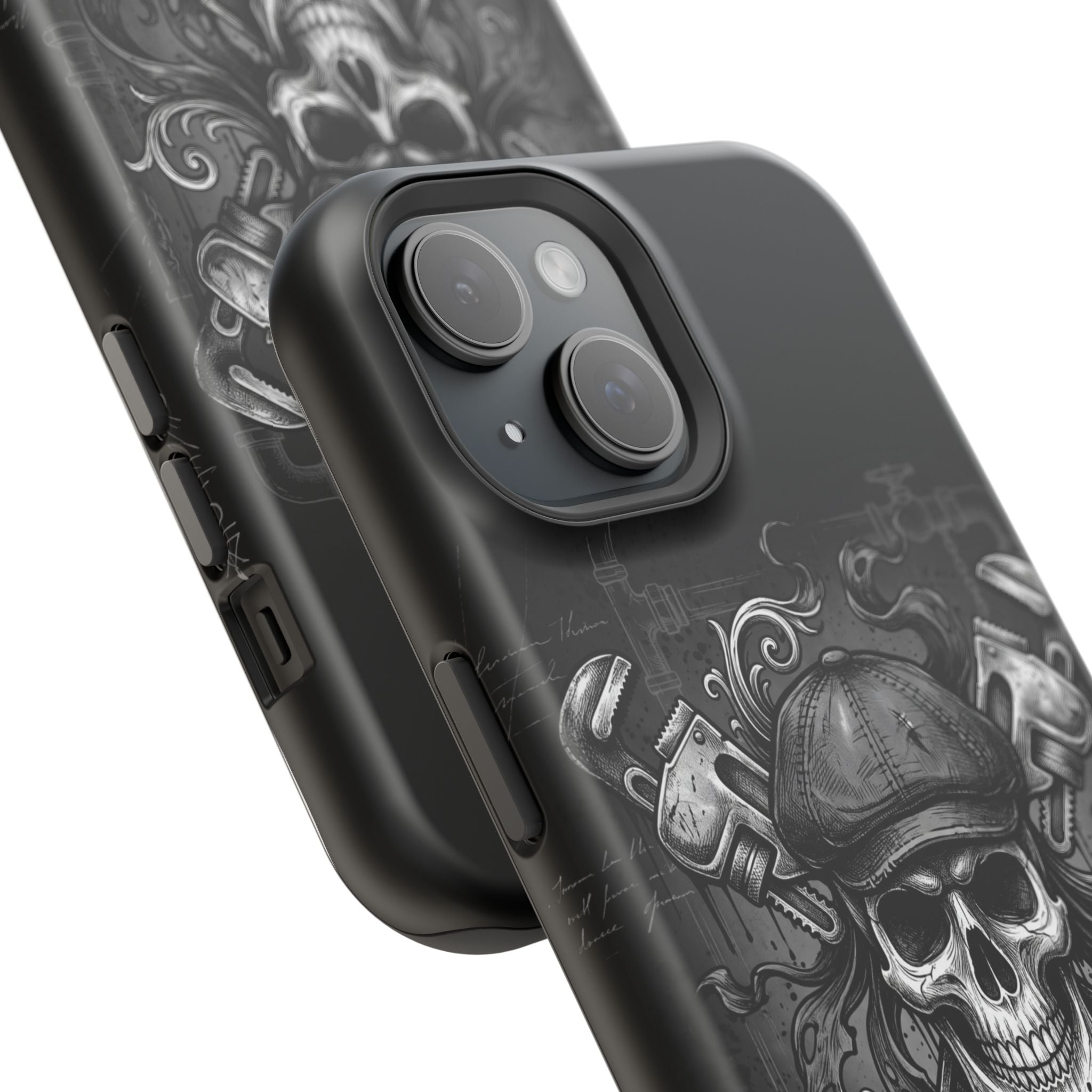 Skull & Wrenches Plumber Phone Case — Wireless Charging Cover
