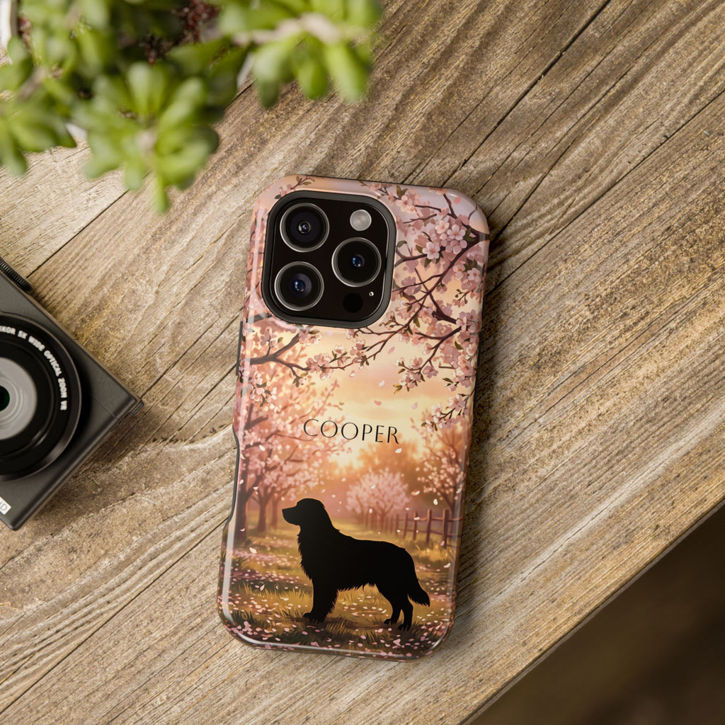 Personalized Golden Retriever Autumn Forest Phone Case — Wireless Charging Cover