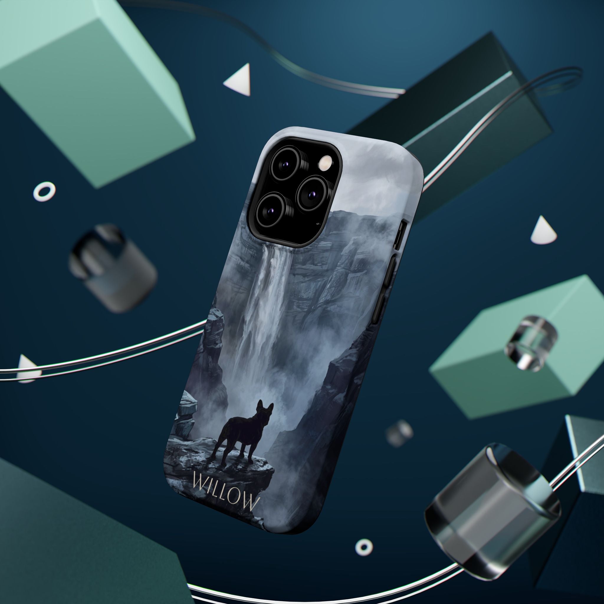 Personalized French Bulldog Misty Waterfall Phone Case — Wireless Charging Cover