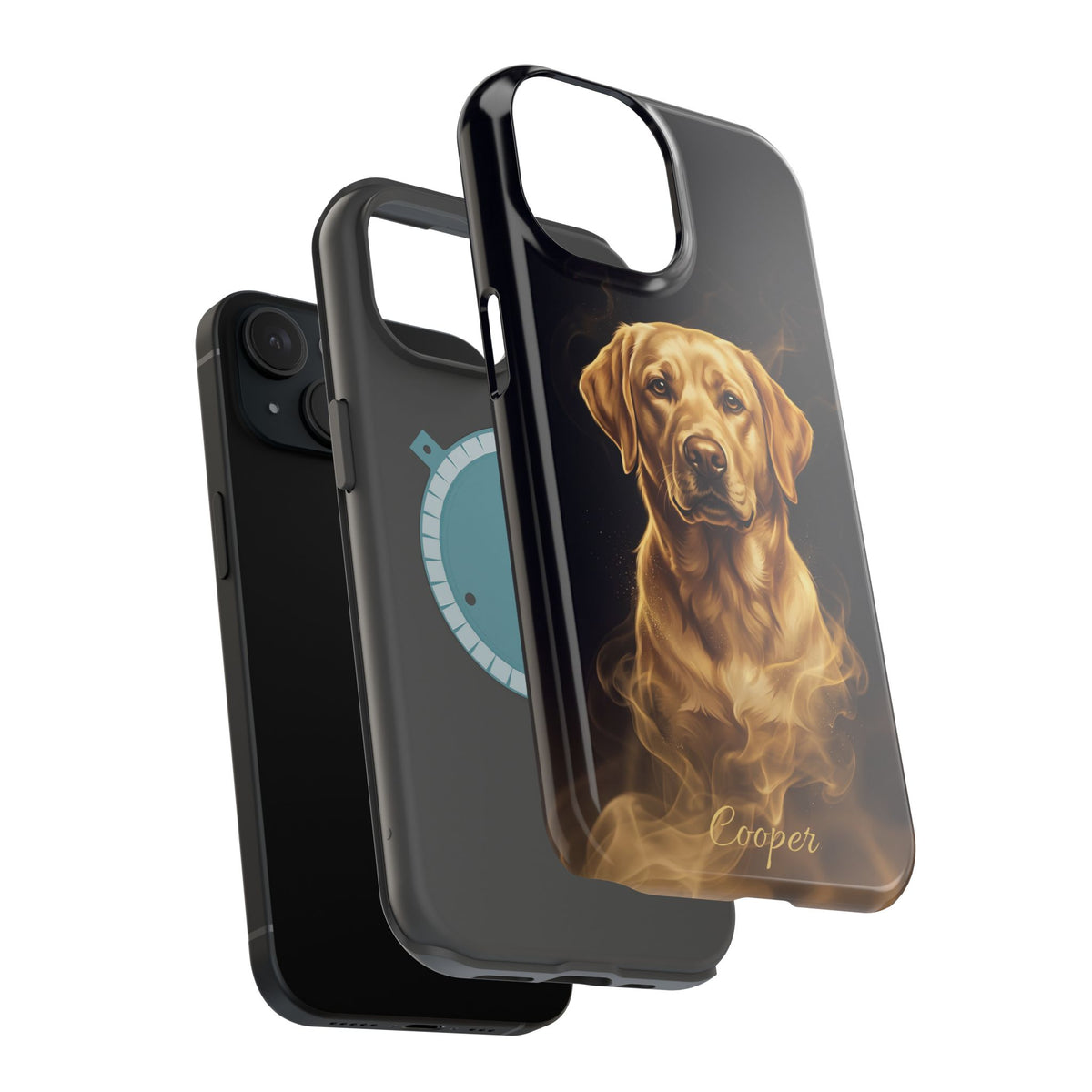 Personalized Gold Smoke Labrador Phone Case — Tough Magnetic Case with Wireless Charging
