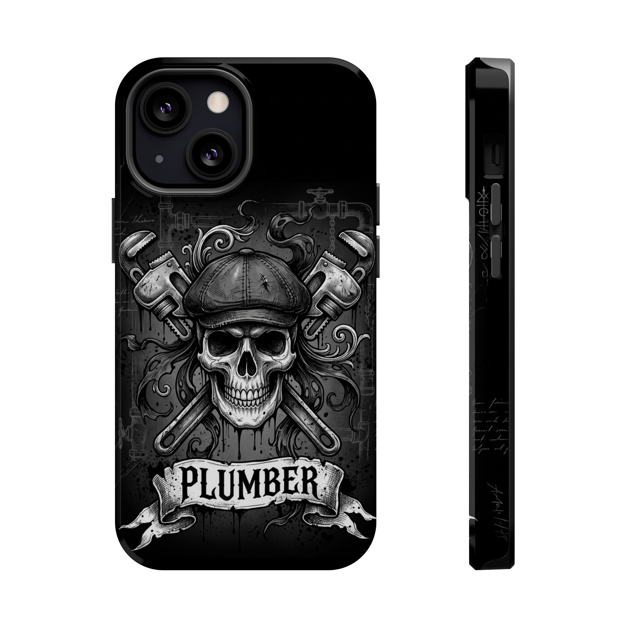 Skull & Wrenches Plumber Phone Case — Wireless Charging Cover