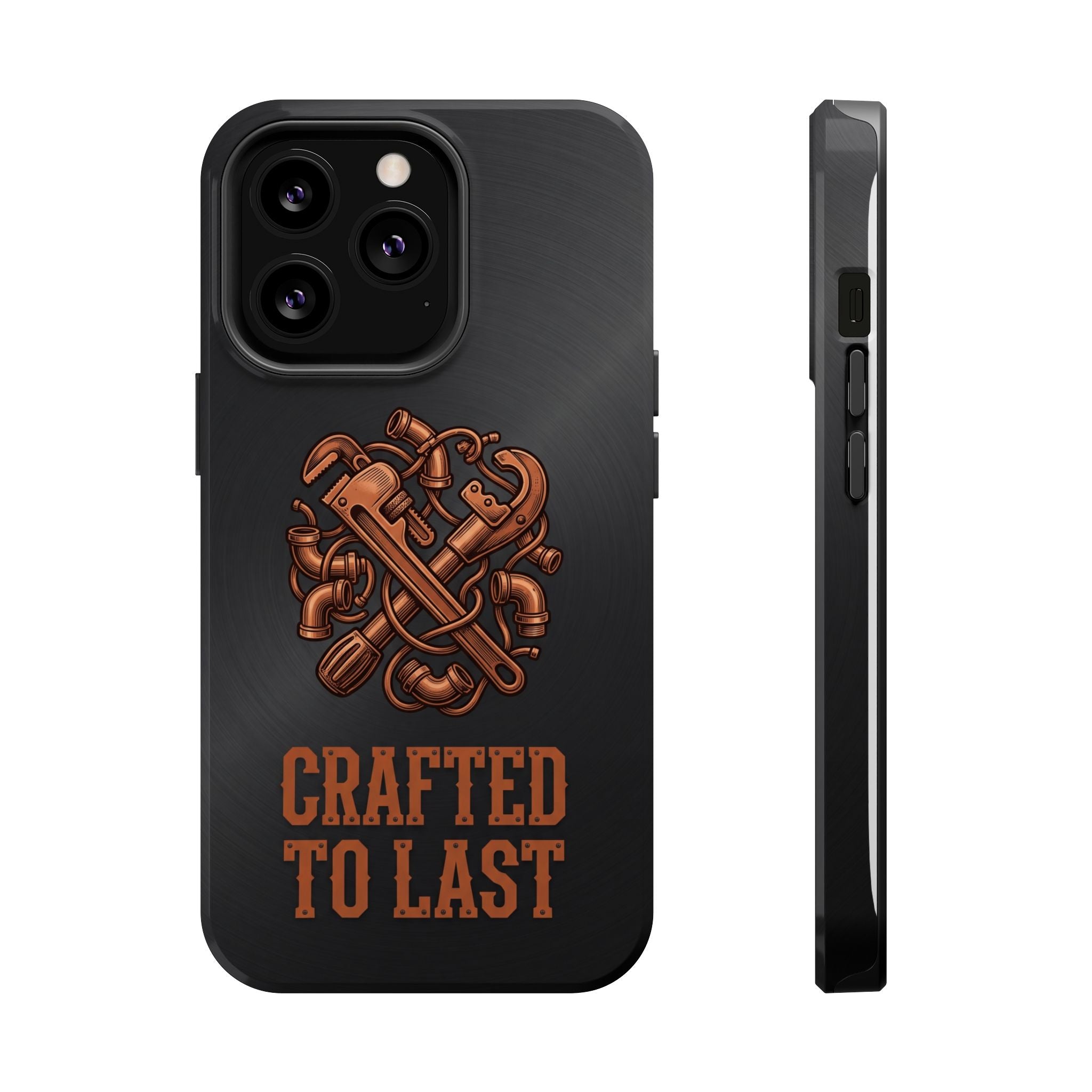 Crafted to Last Phone Case — Crossed Wrenches Wireless Charging Cover
