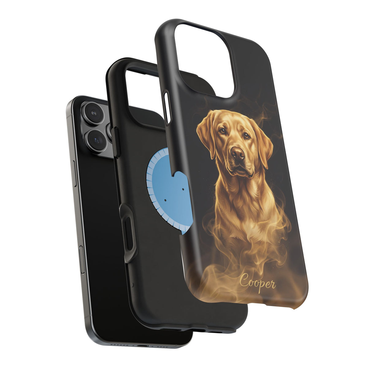 Personalized Gold Smoke Labrador Phone Case — Tough Magnetic Case with Wireless Charging