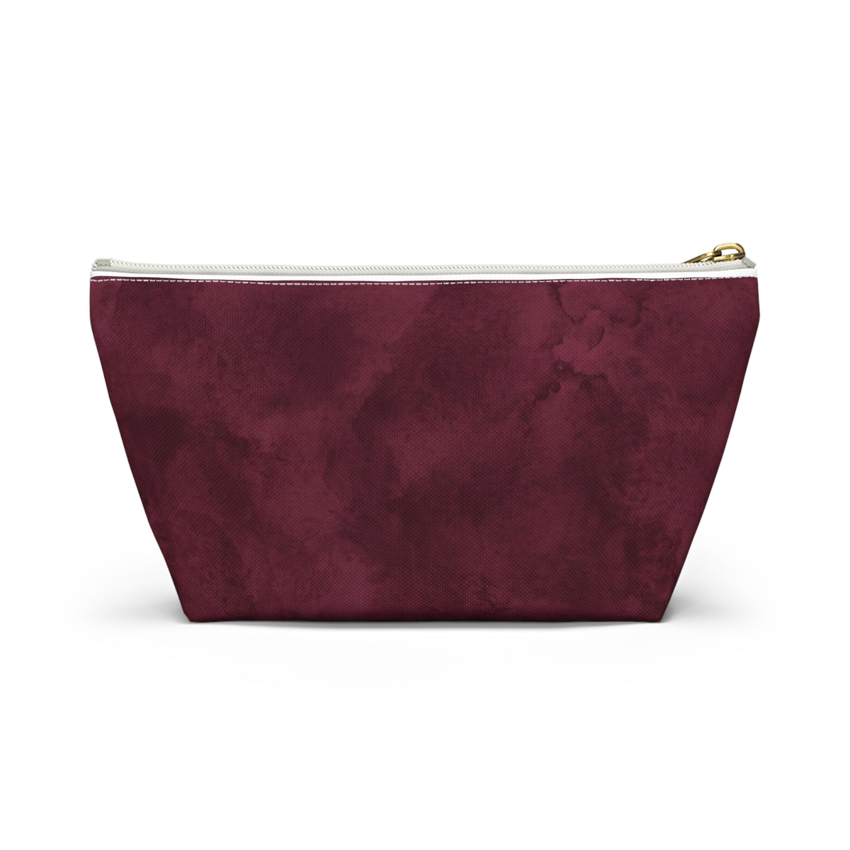 RN Silver Caduceus Burgundy Accessory Pouch — T-Bottom Zipper Bag
