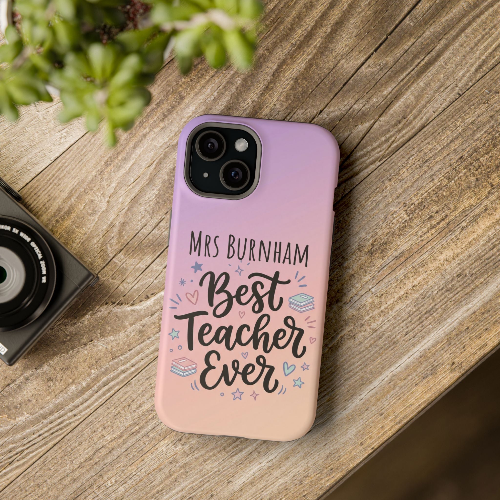 Best Teacher Ever Personalized Phone Case — Wireless Charging Cover