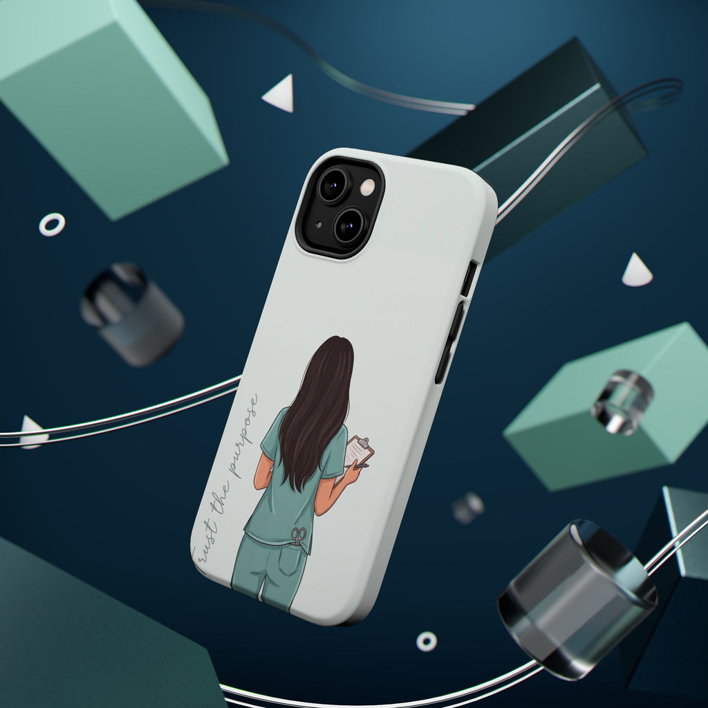 Nurse Illustration Phone Case — Impact-Resistant Wireless Charging Cover
