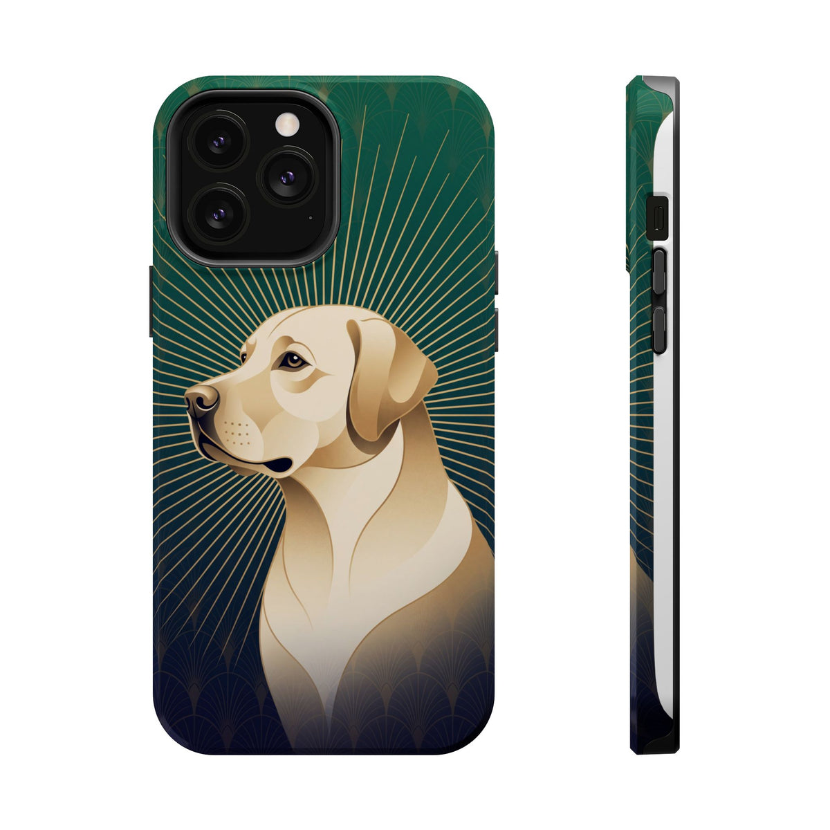 Art Deco Labrador Phone Case — Tough Magnetic Case with Wireless Charging