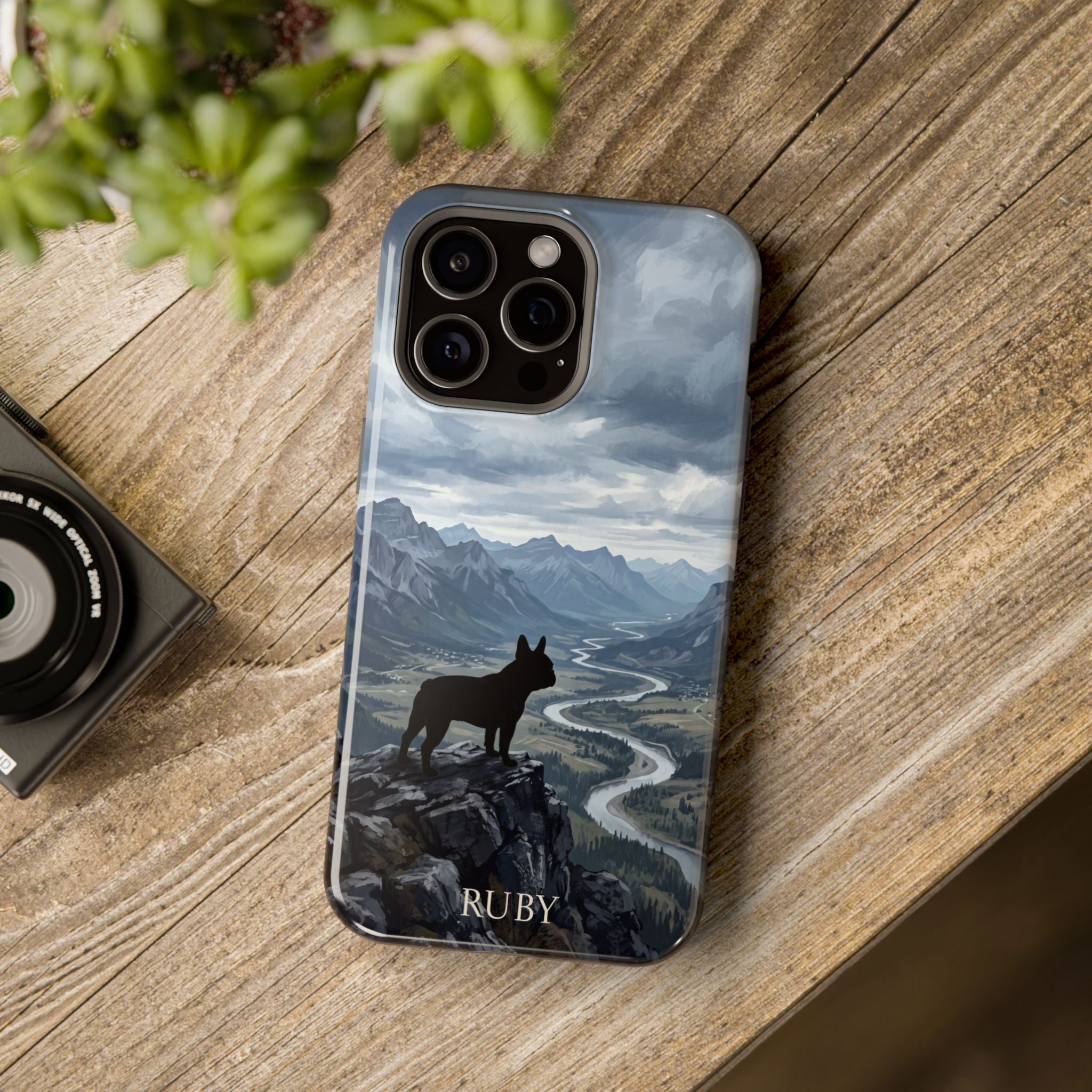 Personalized French Bulldog Mountain Valley Phone Case — Wireless Charging Cover