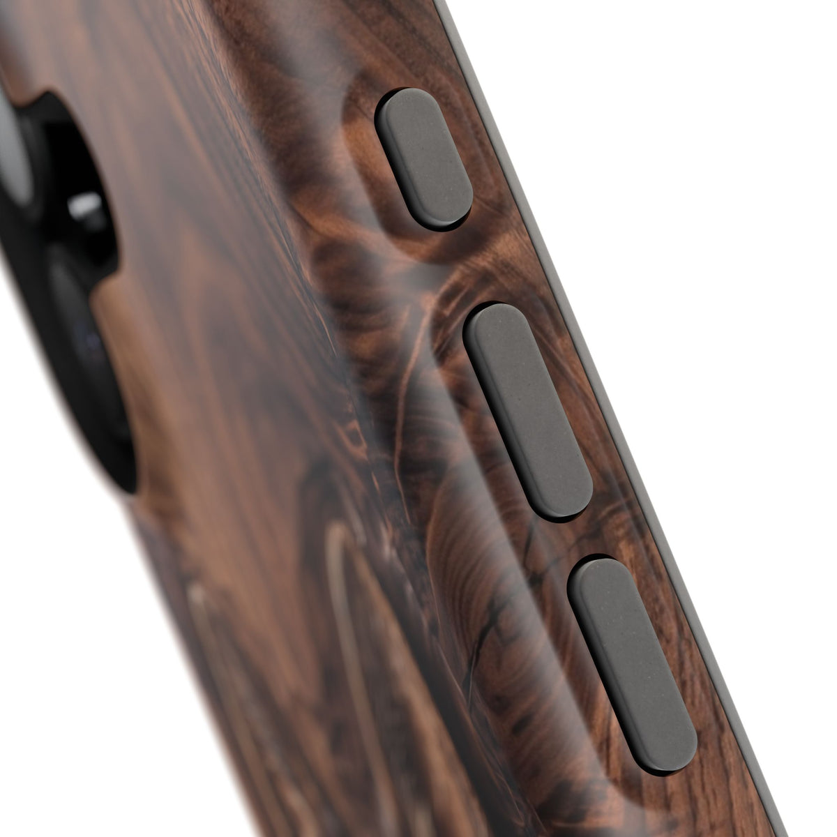 German Shepherd Phone Case | Carved Walnut Art — Tough Magnetic Case with Wireless Charging