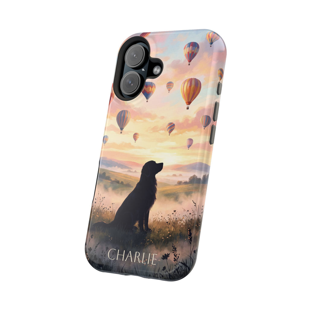 Personalized Golden Retriever Hot Air Balloon Phone Case — Wireless Charging Cover
