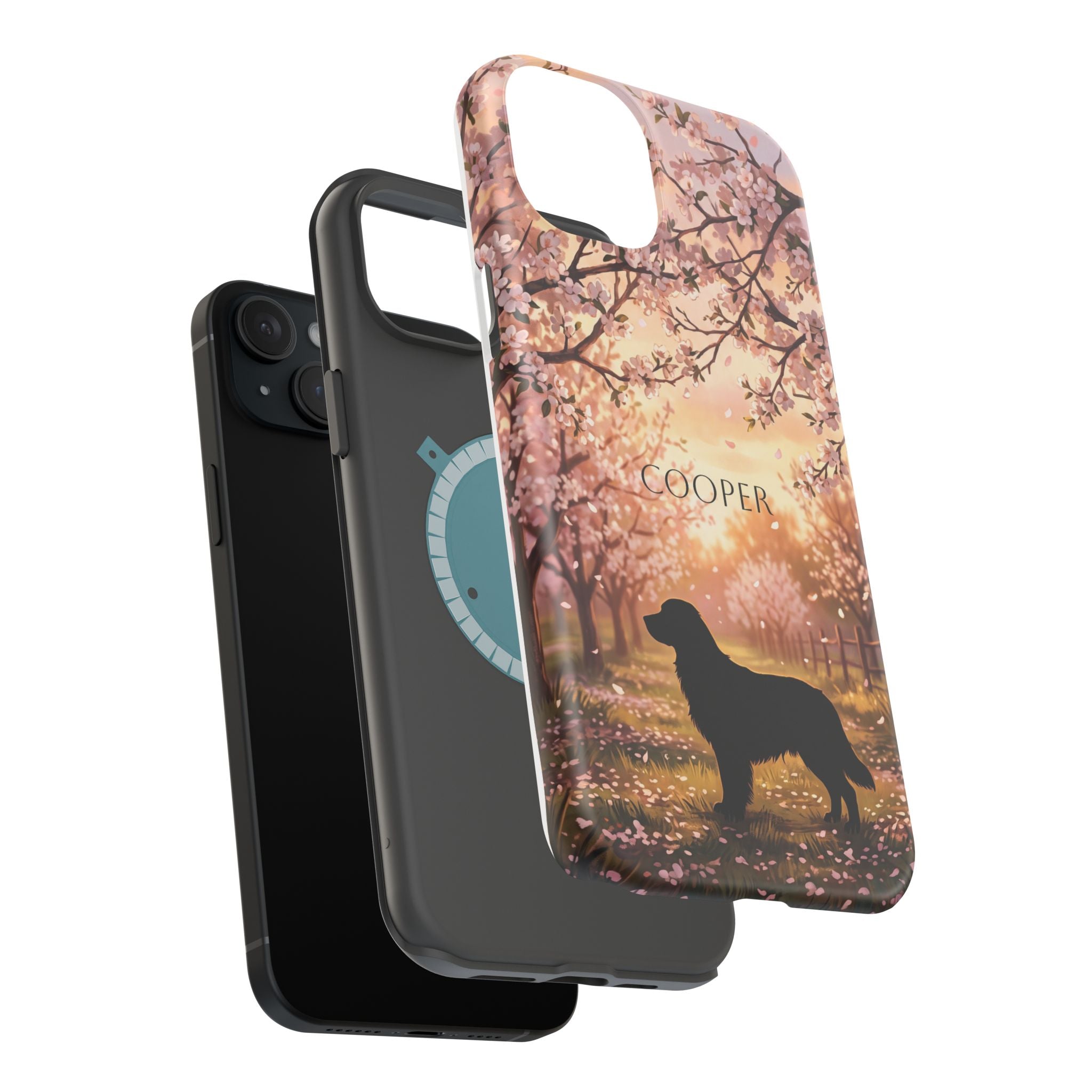 Personalized Golden Retriever Autumn Forest Phone Case — Wireless Charging Cover
