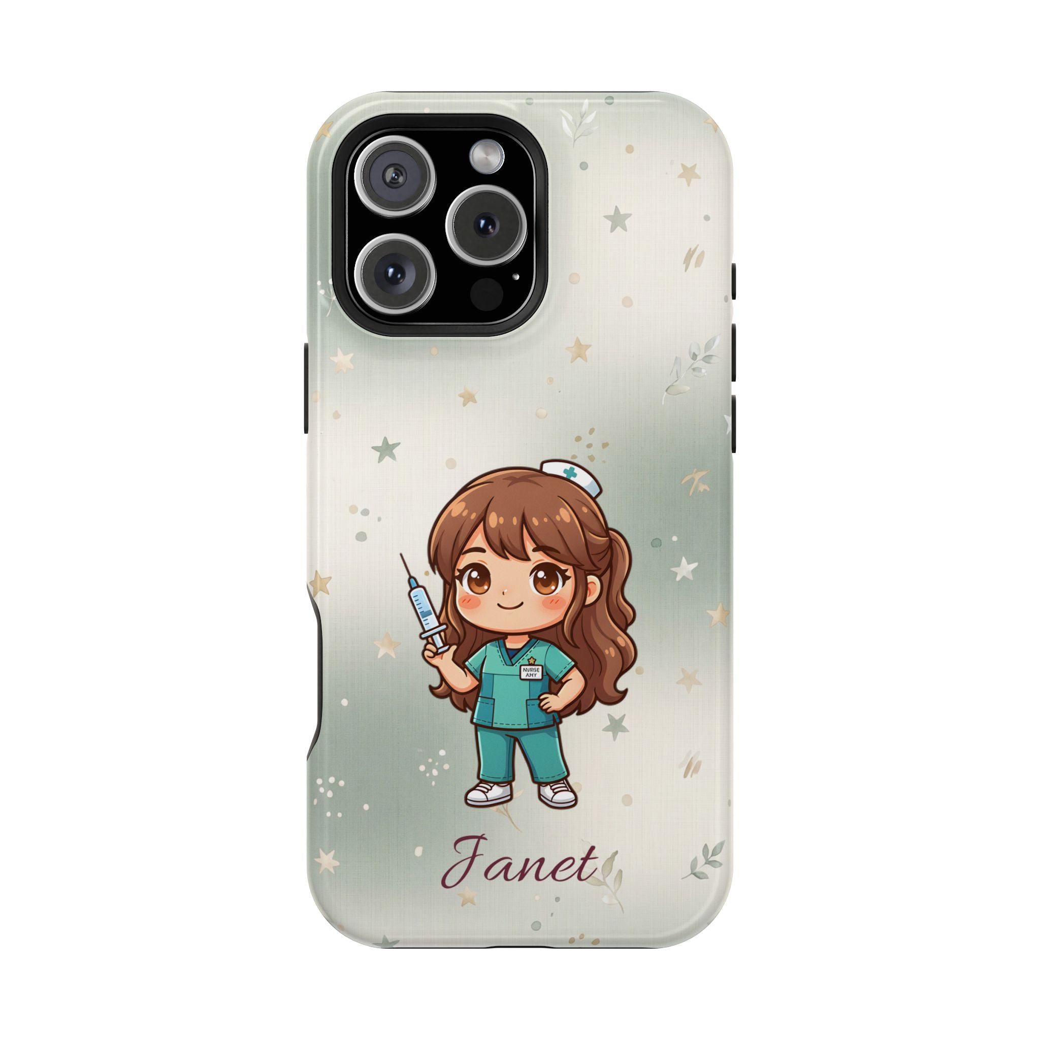 Personalized Nurse with Syringe Phone Case — Wireless Charging Cover
