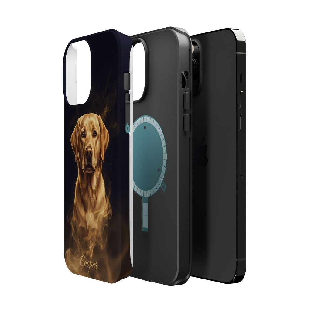 Personalized Gold Smoke Labrador Phone Case — Tough Magnetic Case with Wireless Charging