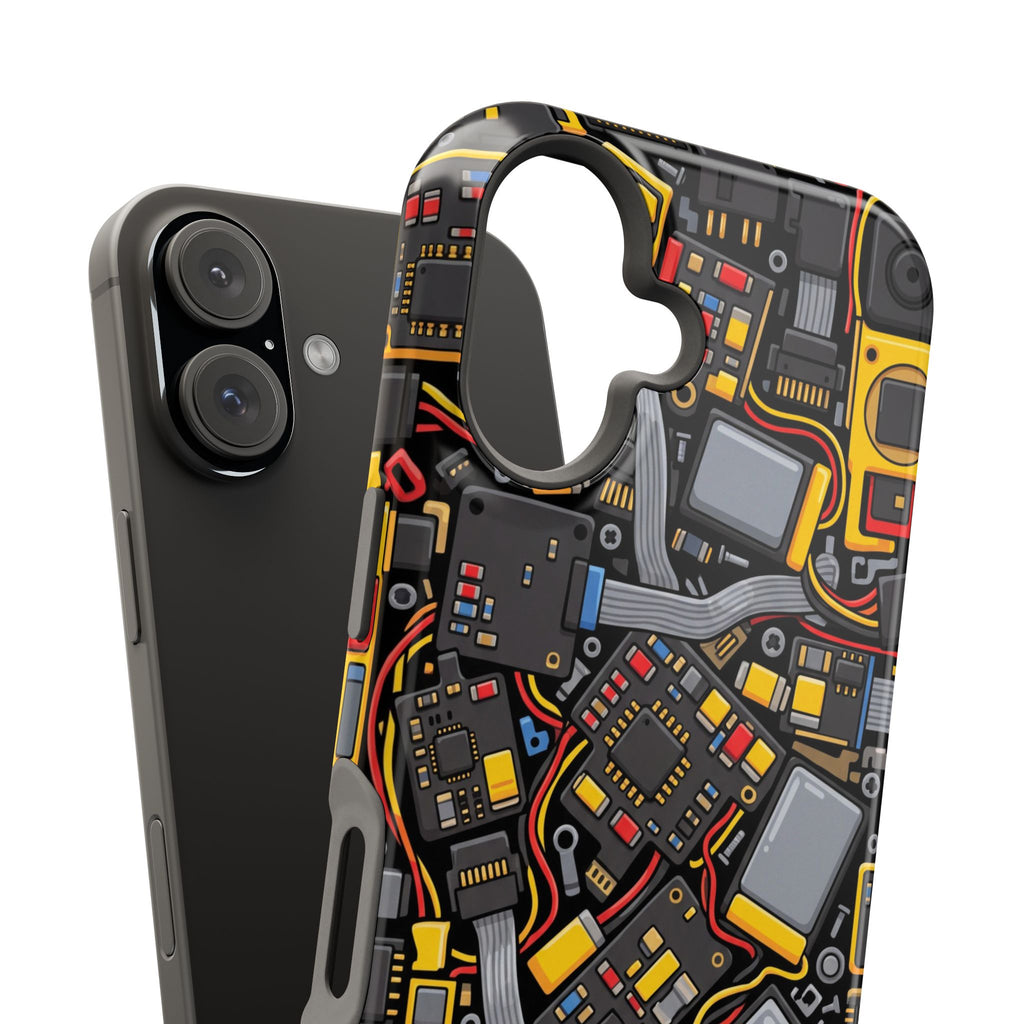 Voltage Board Phone Case — Yellow Circuit Wireless Charging Cover