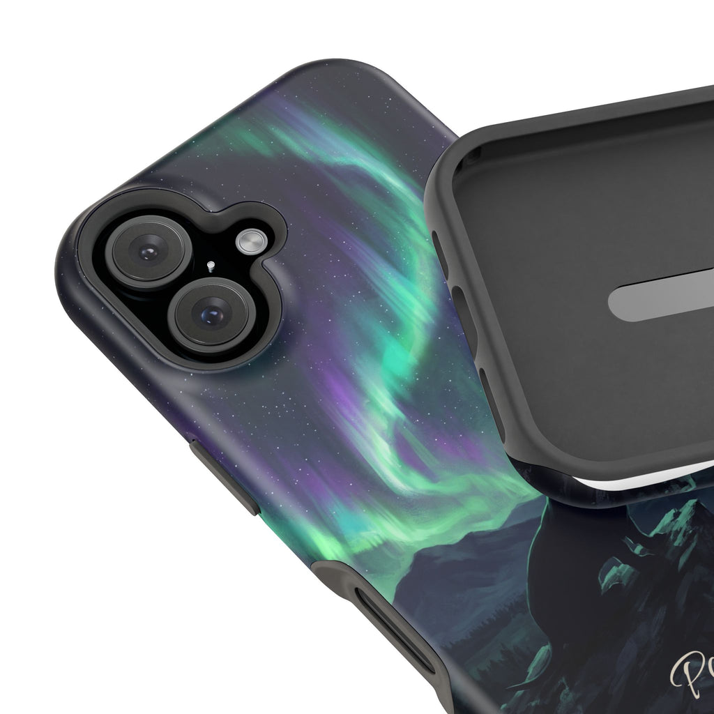 Personalized Dachshund Northern Lights Phone Case — Wireless Charging Cover