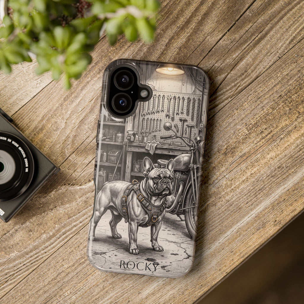 Personalized French Bulldog Vintage Street Phone Case — Wireless Charging Cover