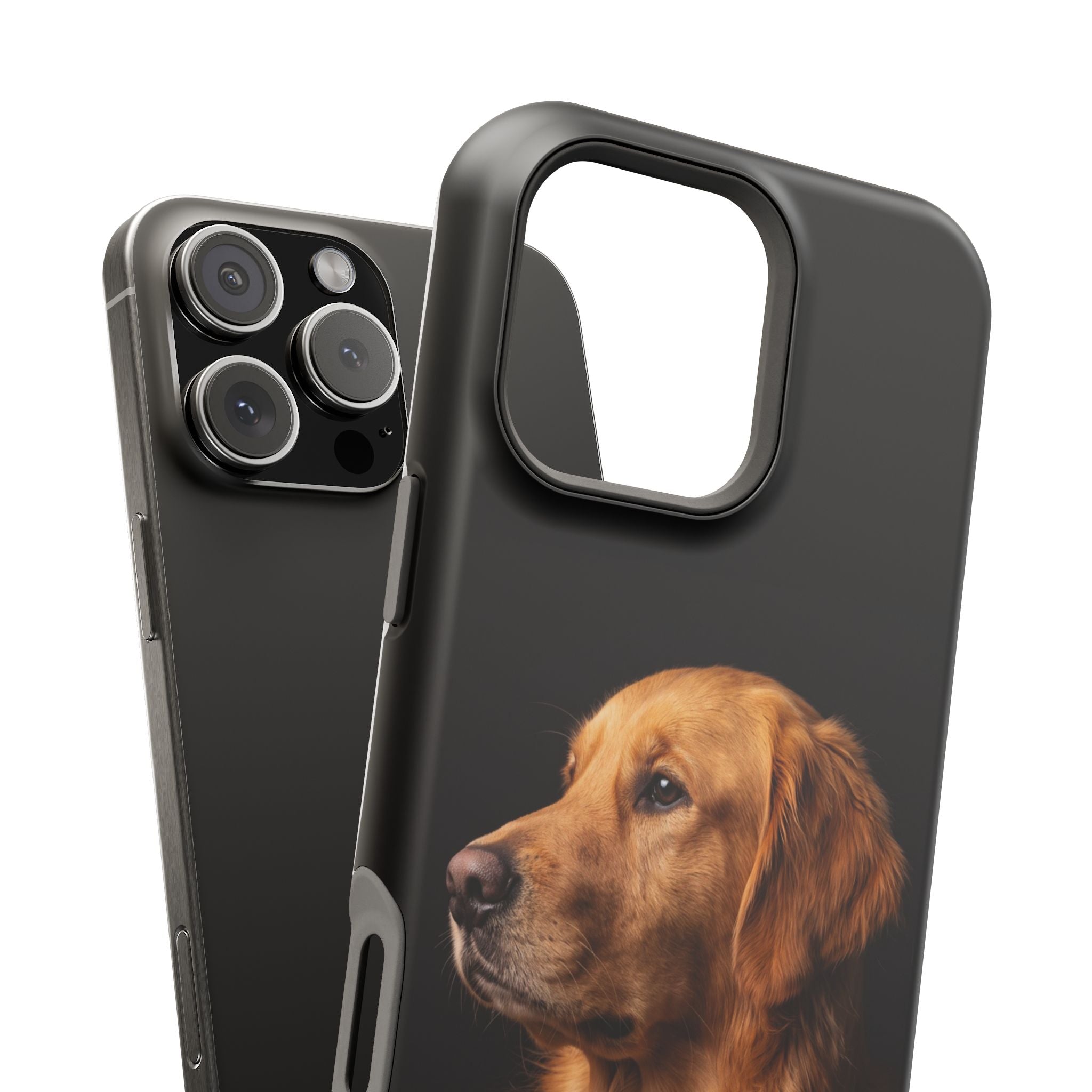 Golden Retriever Portrait Phone Case — Impact-Resistant Wireless Charging Cover