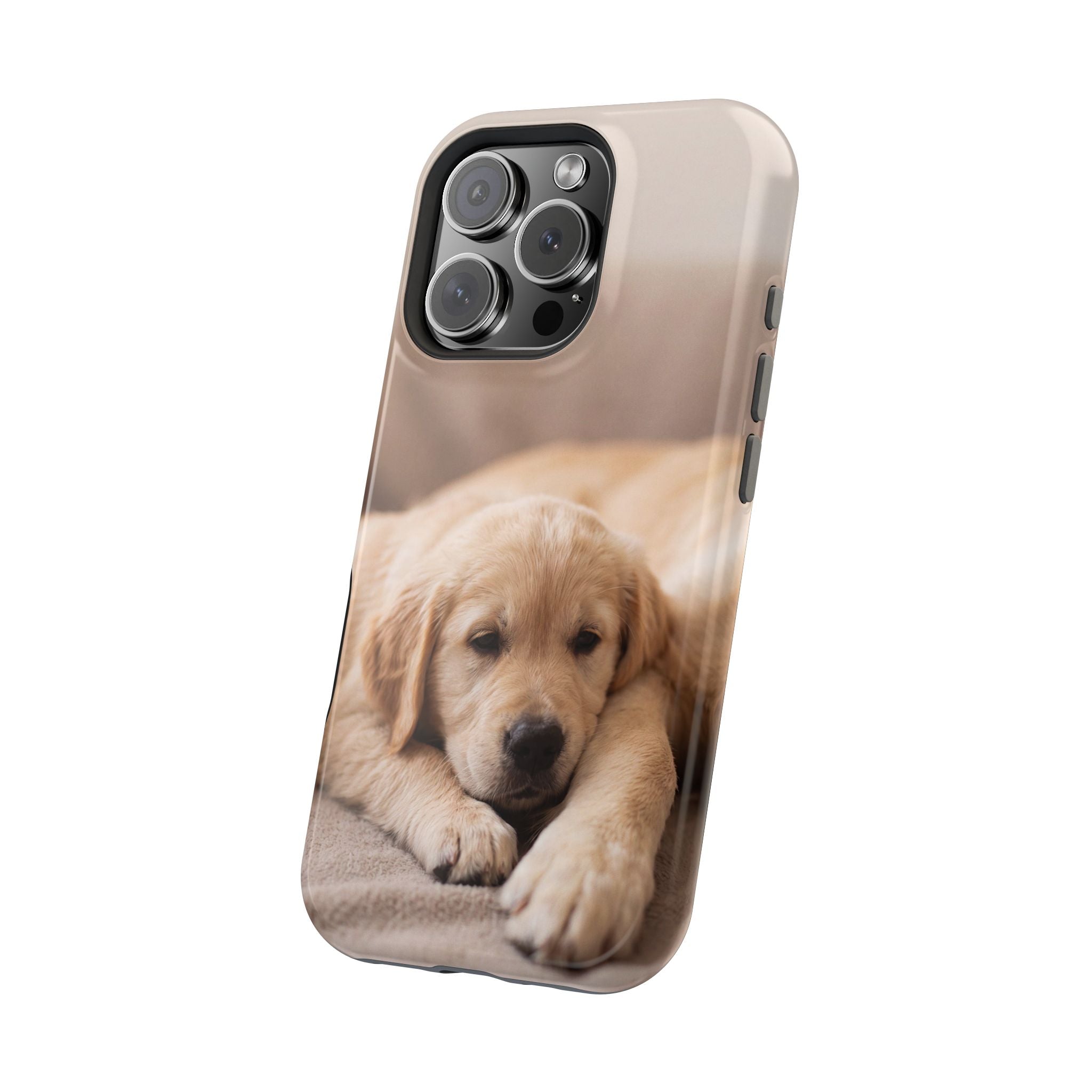 Golden Retriever Puppy Phone Case — Impact-Resistant Wireless Charging Cover