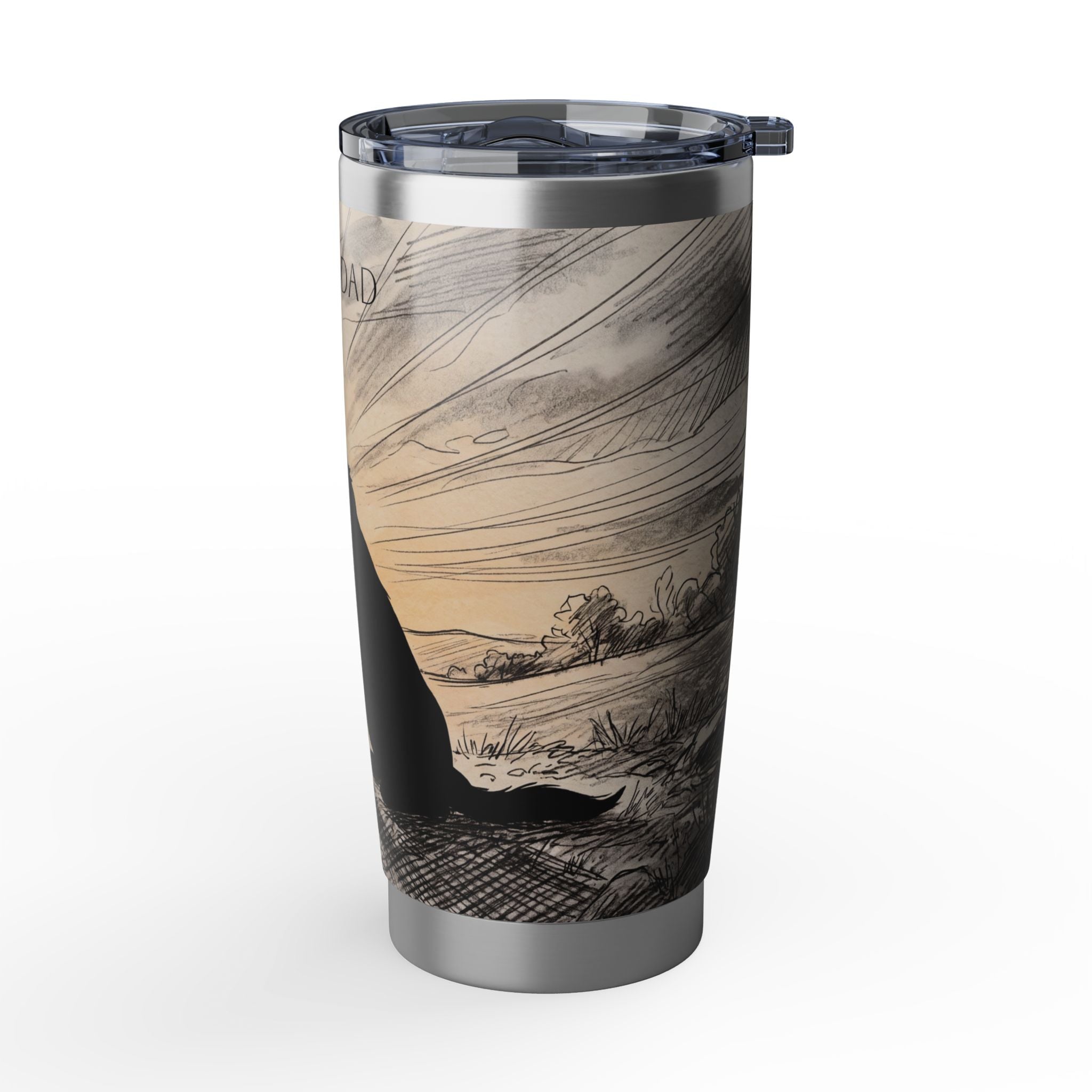 Golden Retriever Tumbler Personalized – 20 oz Stainless Steel Travel Mug with Custom Name, Sunset Silhouette Design for Dog Dad