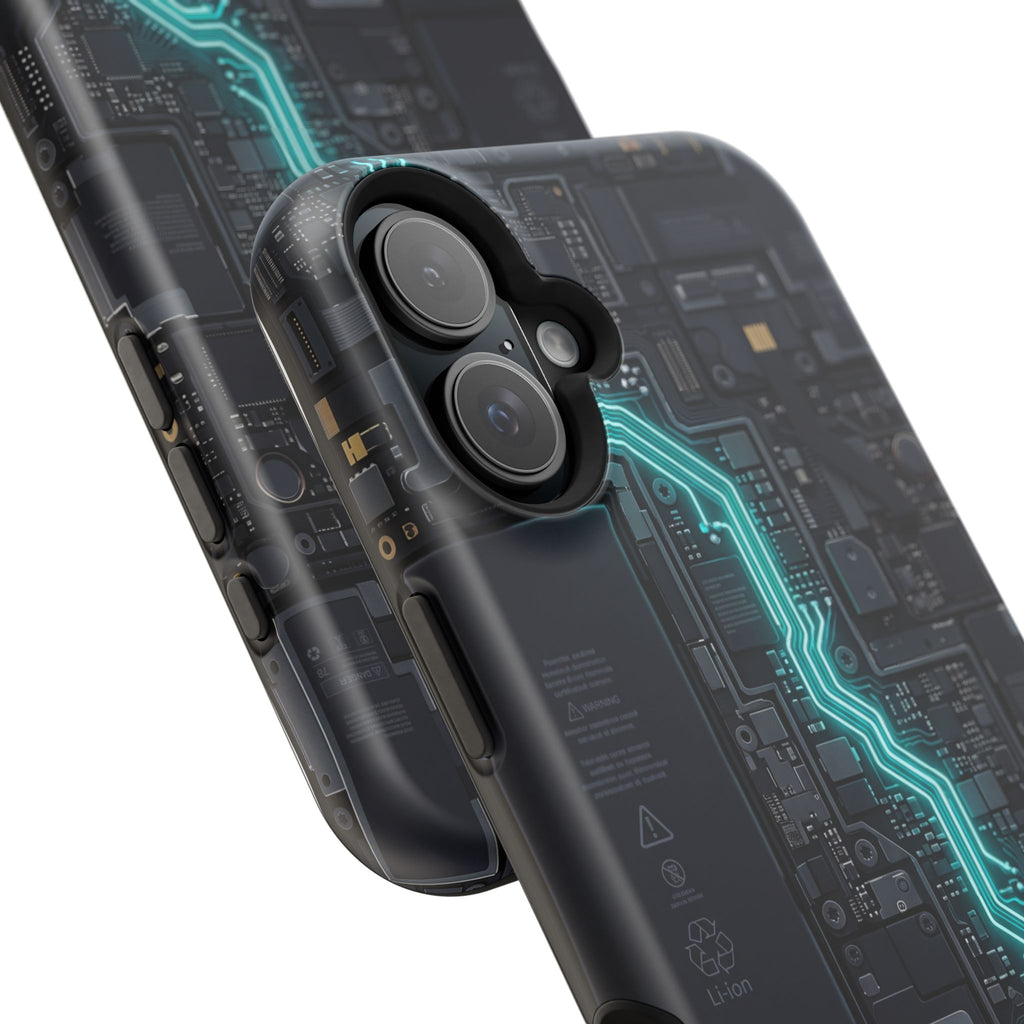 Cyan Bolt Electrician Phone Case — Electric Circuit Wireless Charging Cover