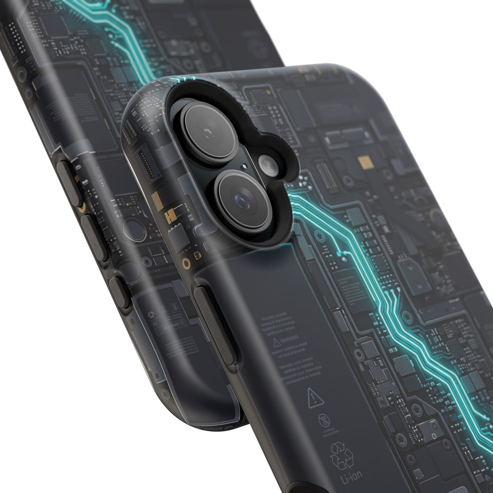 Cyan Bolt Electrician Phone Case — Electric Circuit Wireless Charging Cover