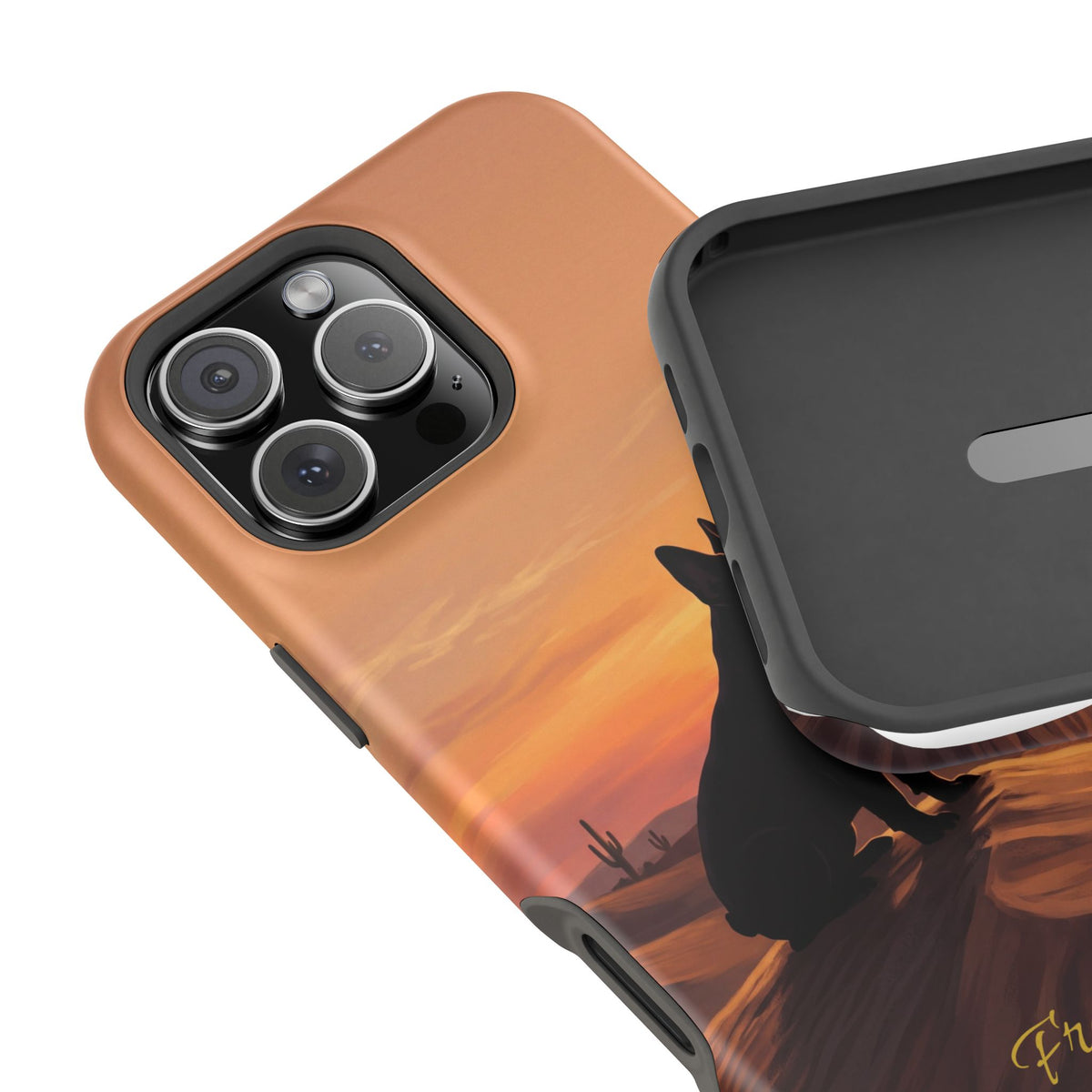 Personalized French Bulldog Desert Sunset Phone Case — Wireless Charging Cover