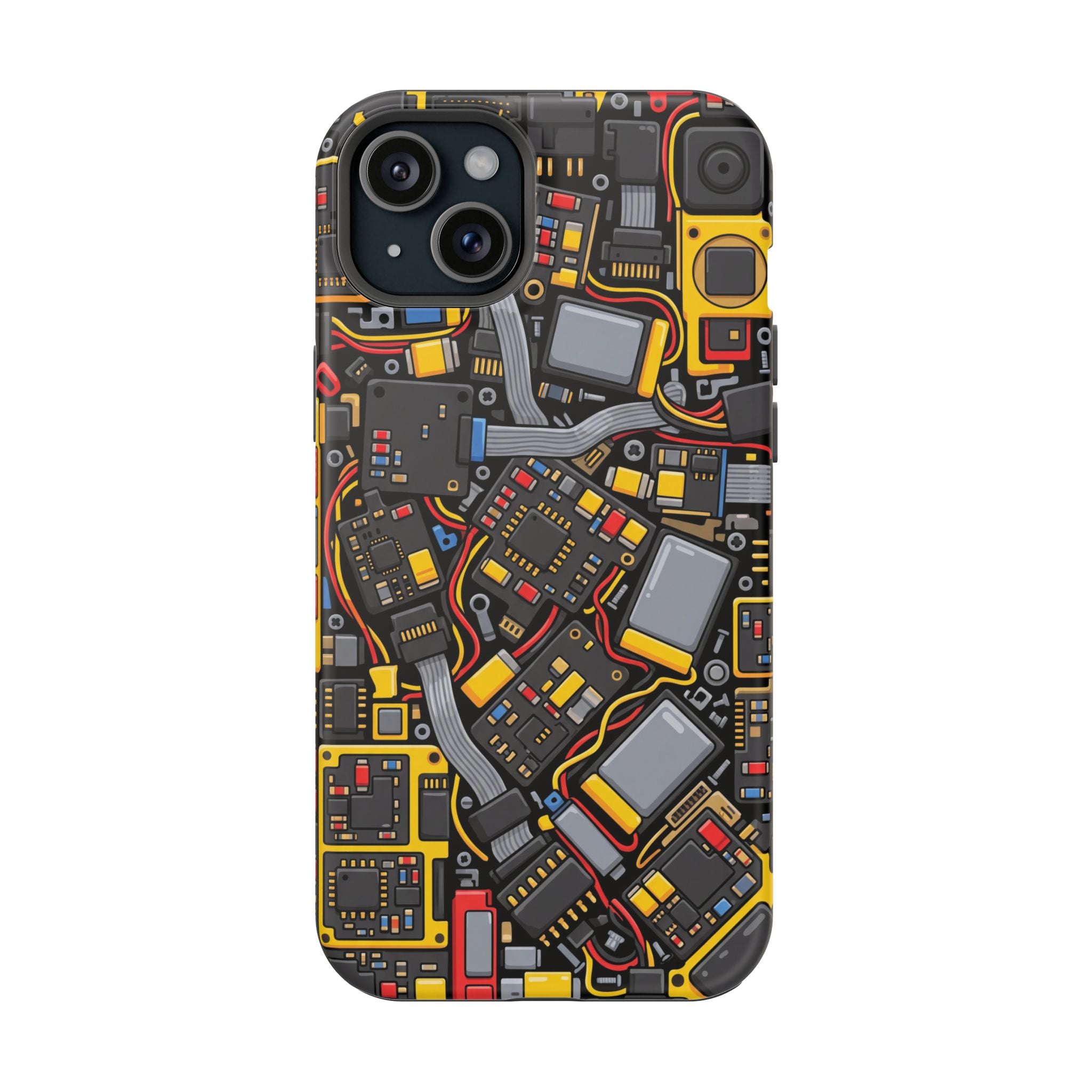 Voltage Board Phone Case — Yellow Circuit Wireless Charging Cover