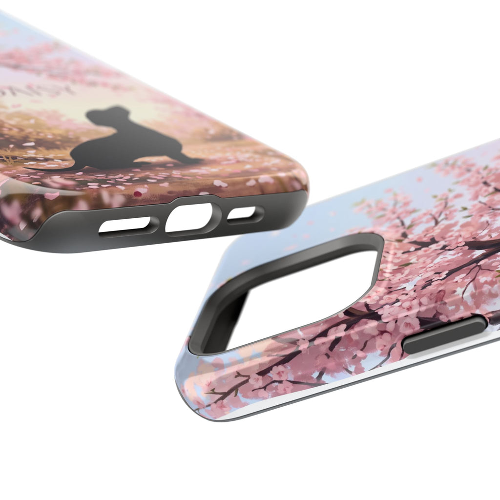 Personalized Dachshund Cherry Blossom Phone Case — Wireless Charging Cover