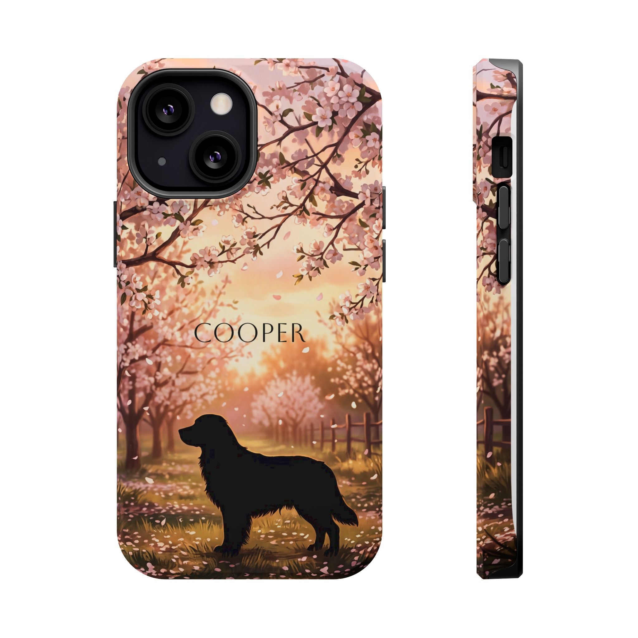 Personalized Golden Retriever Autumn Forest Phone Case — Wireless Charging Cover