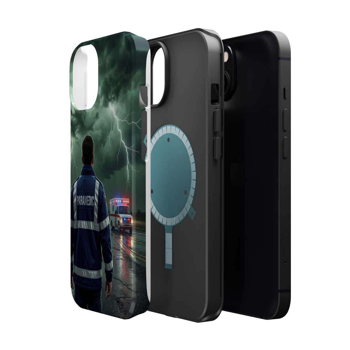 Paramedic Green Storm Phone Case — Magnetic Wireless Charging Cover