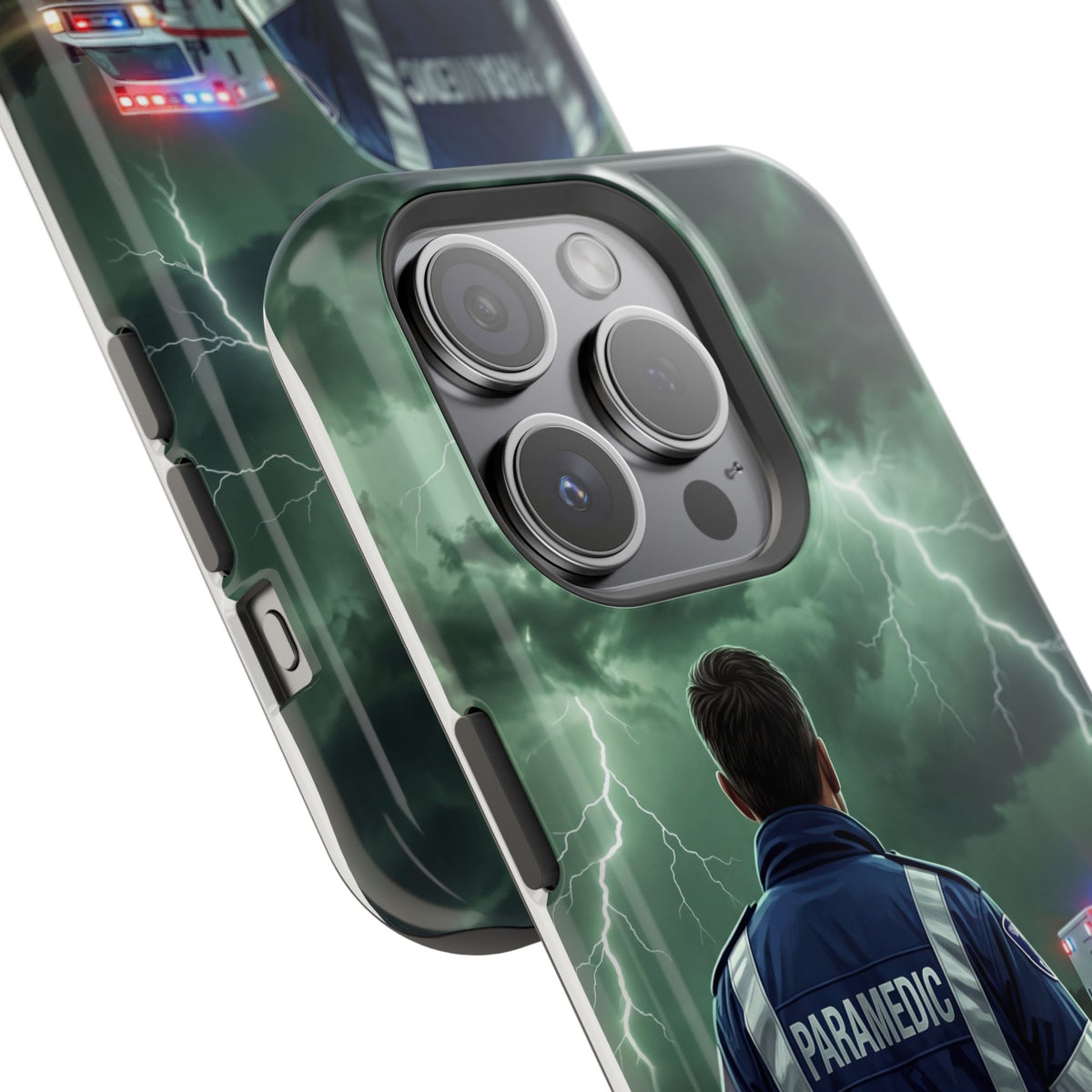Paramedic Green Storm Phone Case — Magnetic Wireless Charging Cover