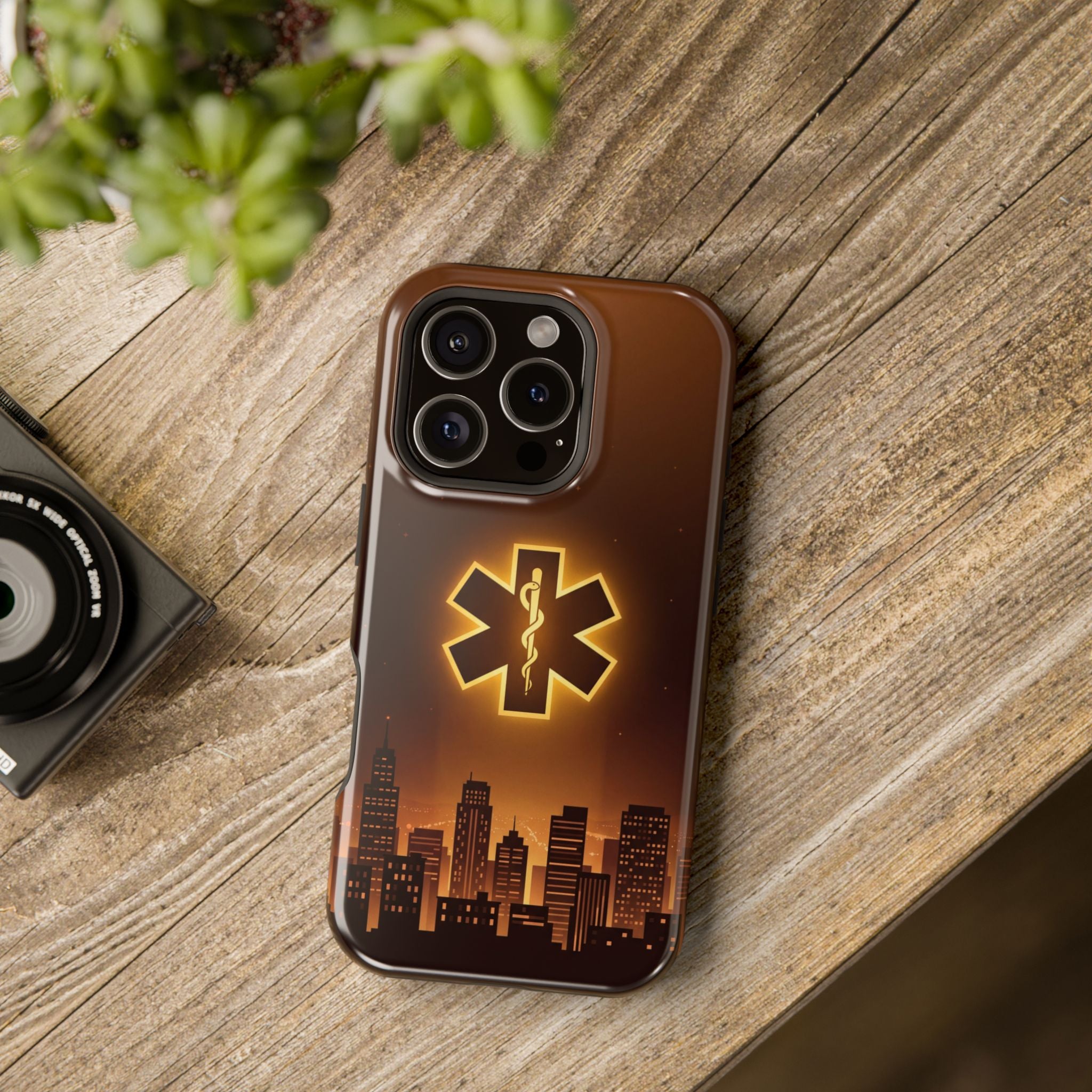 Paramedic/EMT Skyline Phone Case — Magnetic Wireless Charging Cover