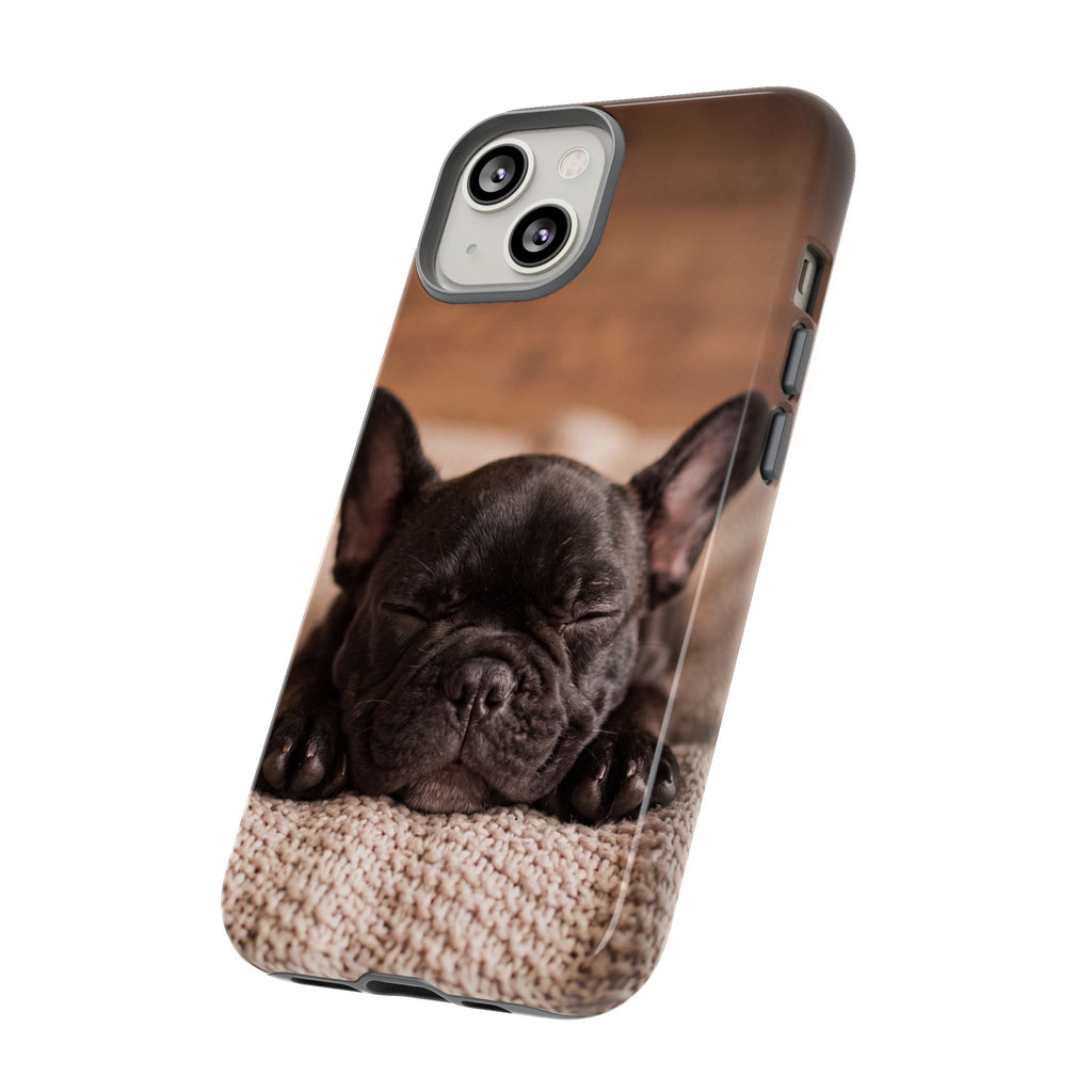 Sleeping French Bulldog Phone Case | Cozy Frenchie Resting on Blanket | iPhone & Samsung