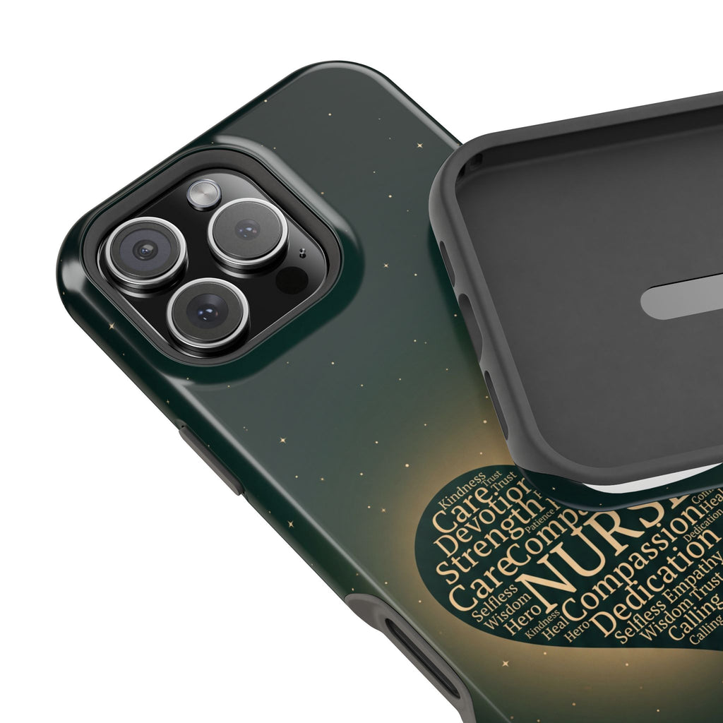 Nurse Heart Word and Art Phone Case — Impact-Resistant Wireless Charging Cover