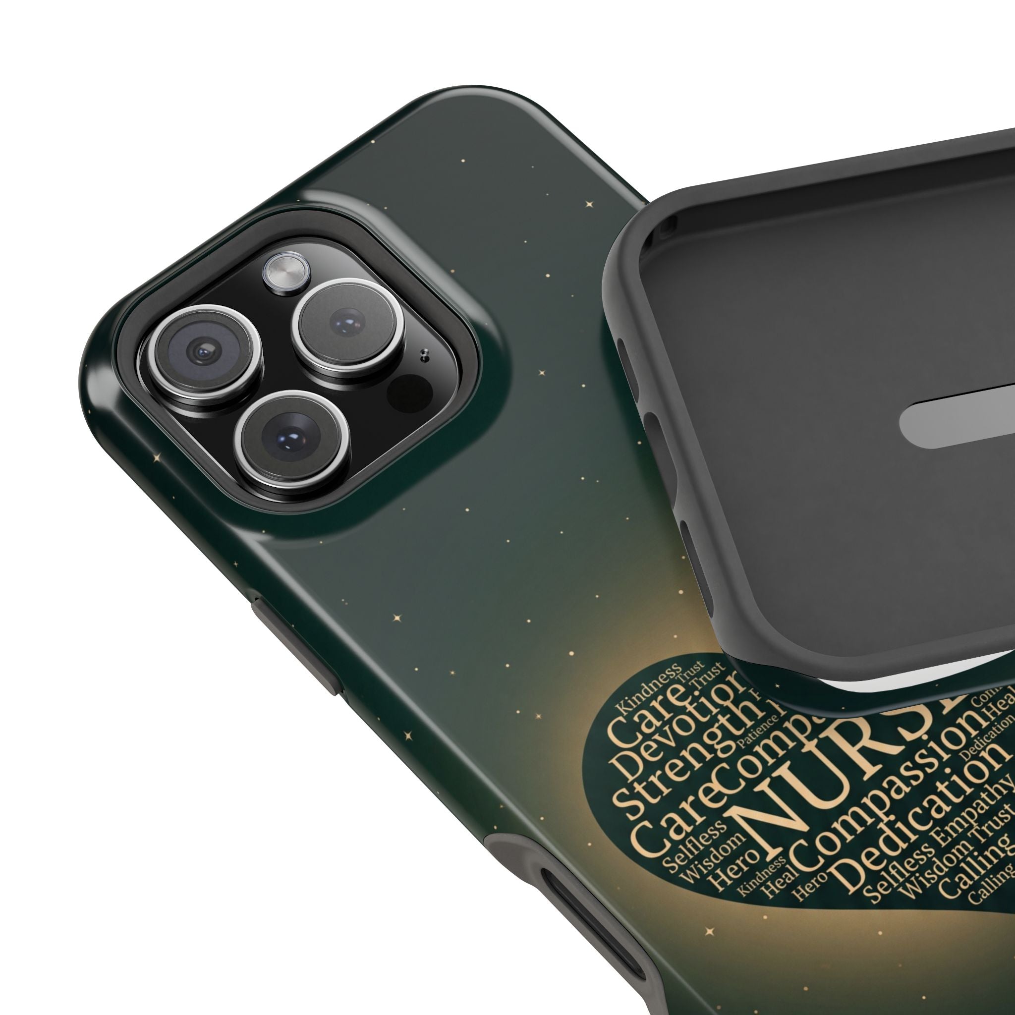 Nurse Heart Word and Art Phone Case — Impact-Resistant Wireless Charging Cover