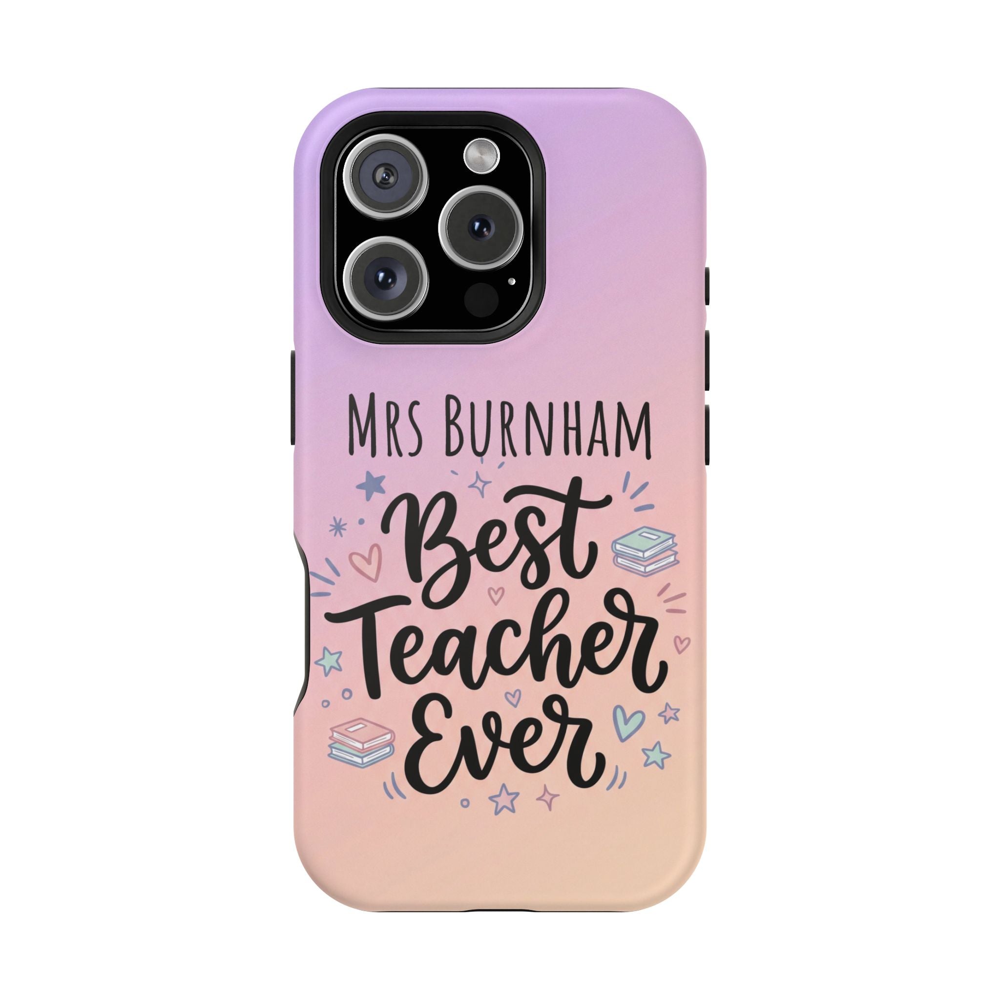 Best Teacher Ever Personalized Phone Case — Wireless Charging Cover