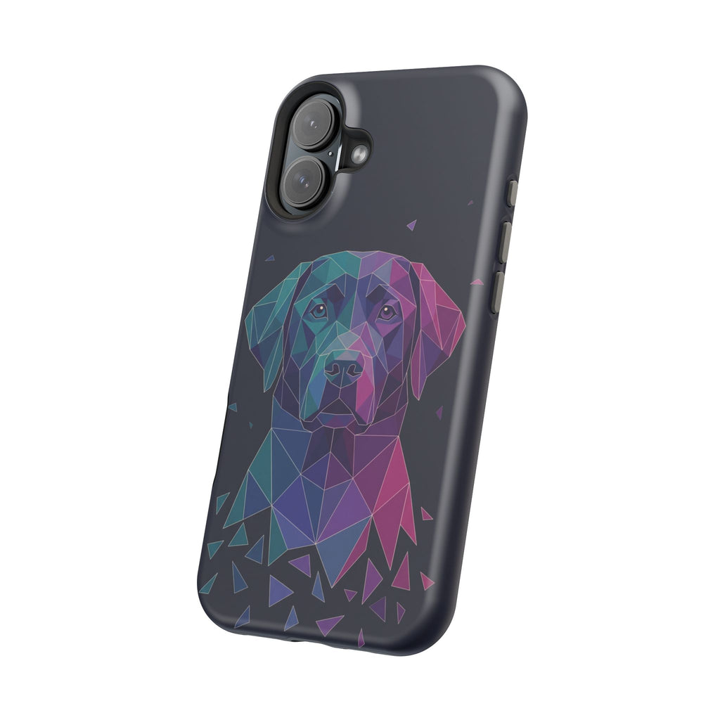 Geometric Labrador Phone Case — Tough Magnetic Case with Wireless Charging