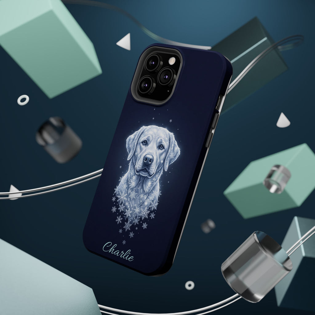 Personalized Winter Snowflake Labrador Phone Case — Tough Magnetic Case with Wireless Charging