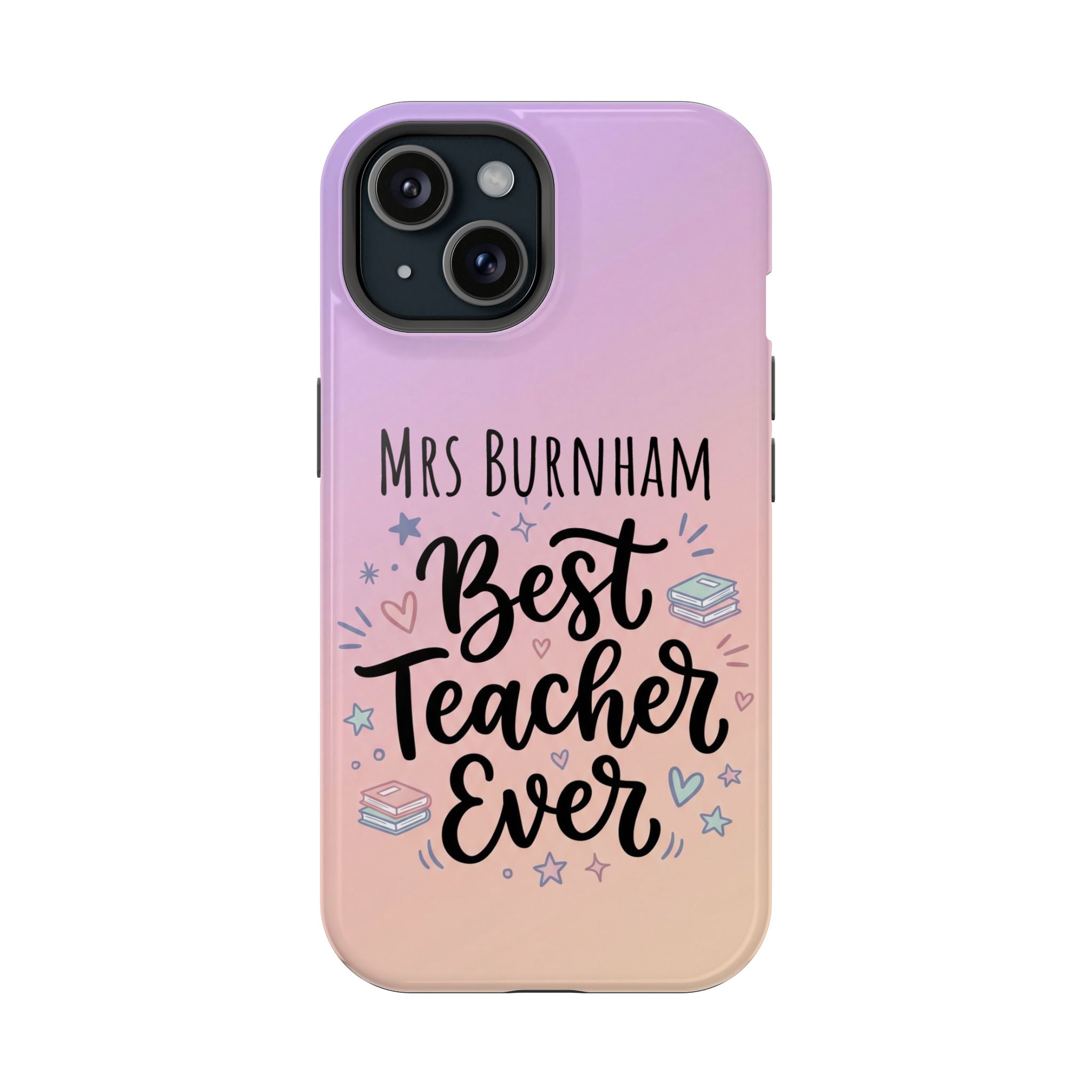 Best Teacher Ever Personalized Phone Case — Wireless Charging Cover