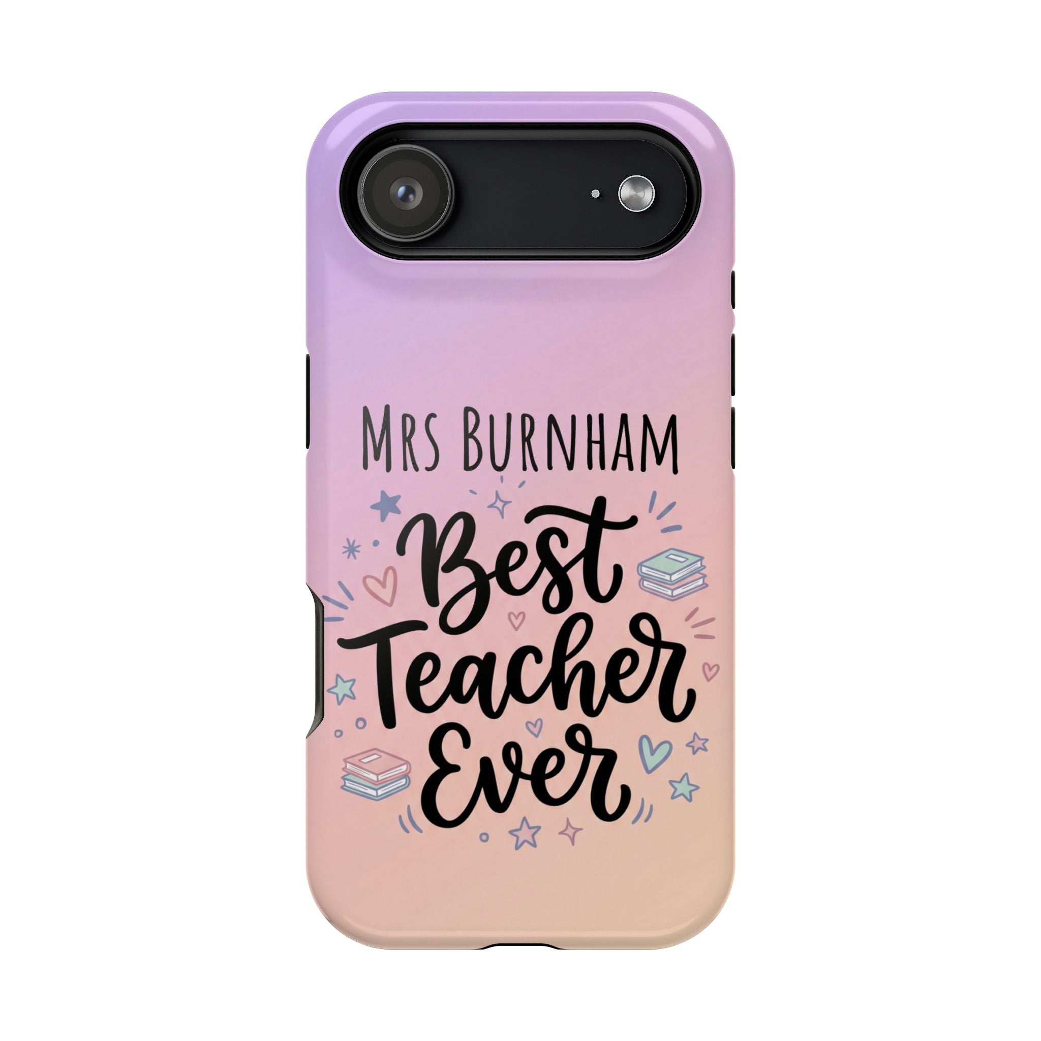 Best Teacher Ever Personalized Phone Case — Wireless Charging Cover