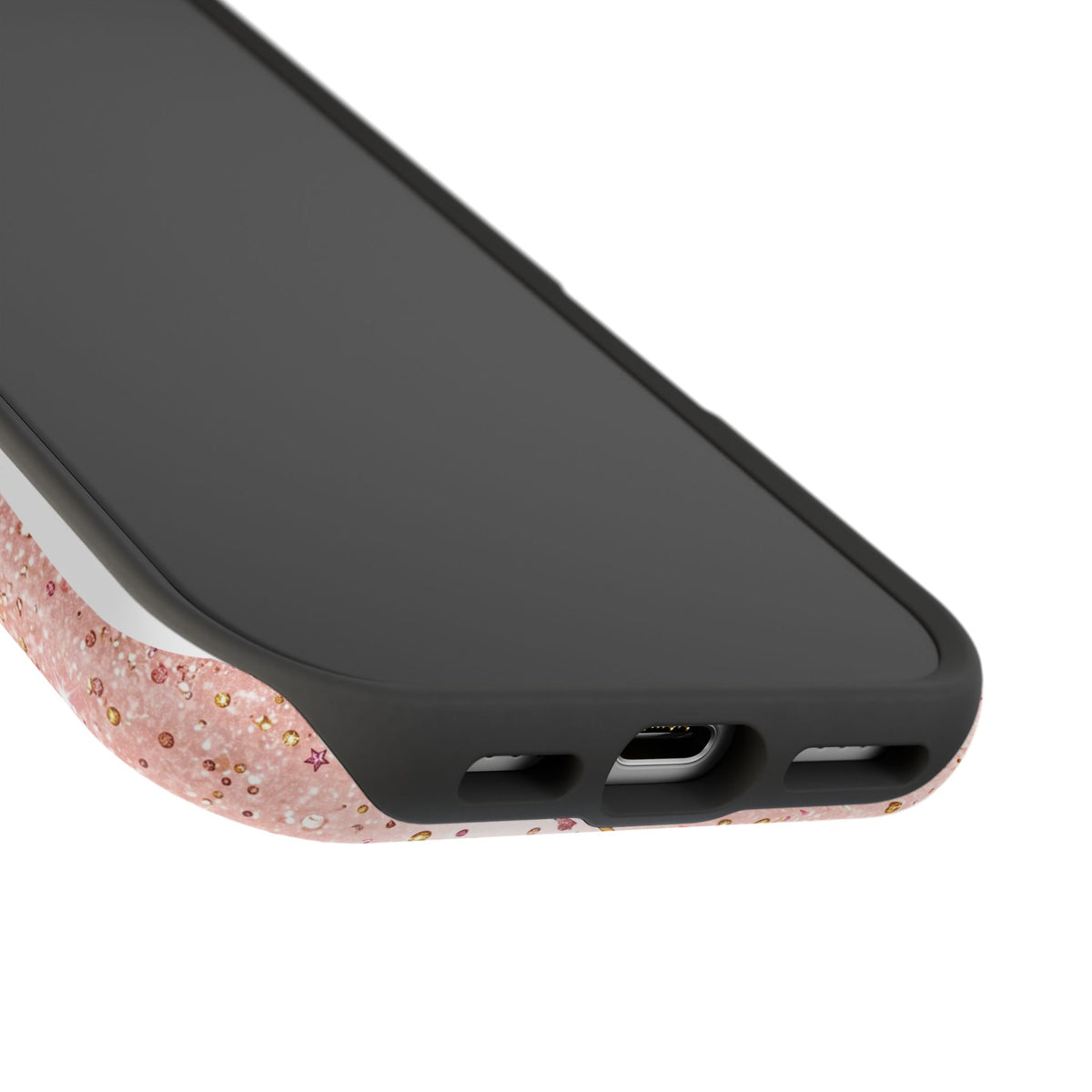 Blush Glitter Butterfly Personalized Teacher Phone Case — Wireless Charging Cover
