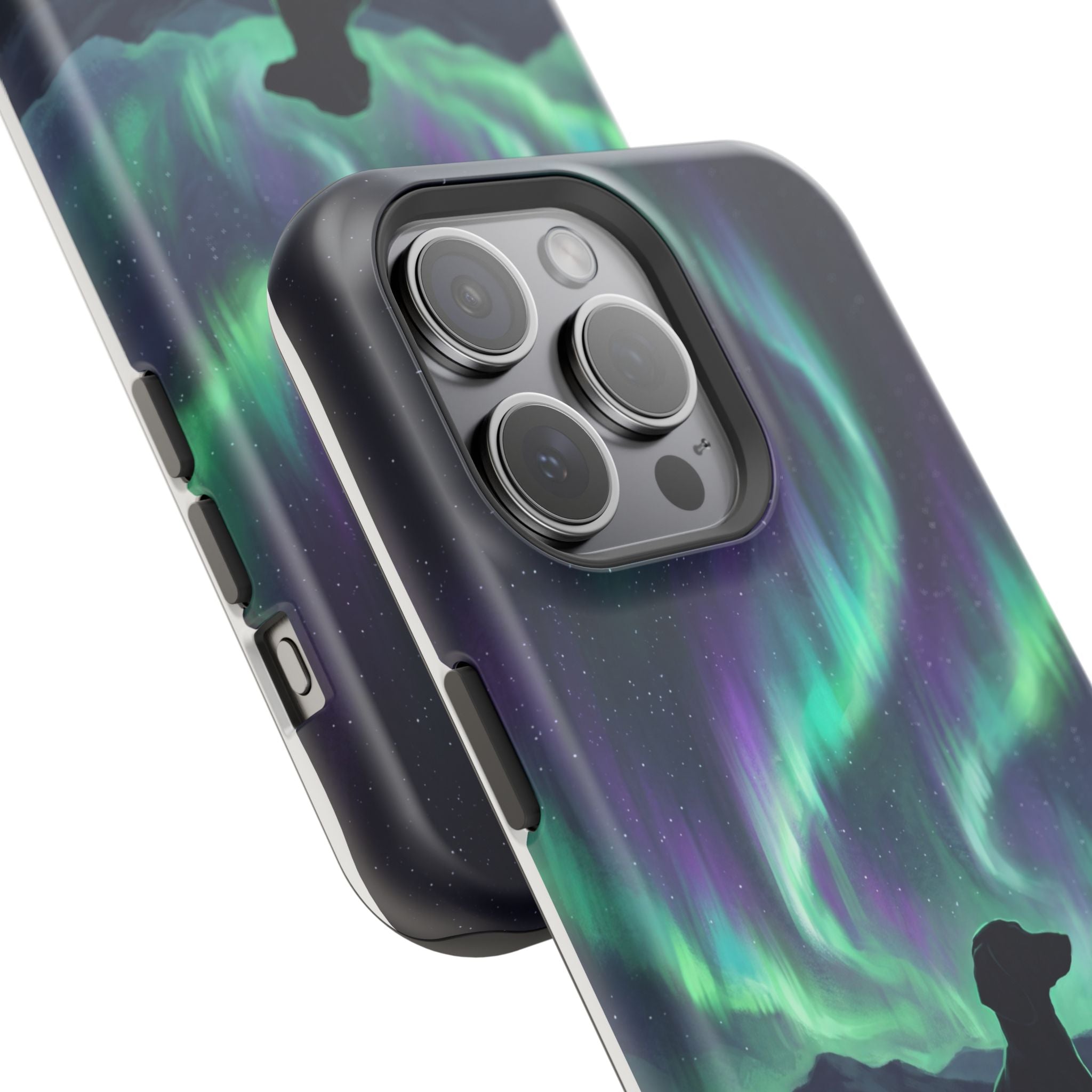 Personalized Dachshund Northern Lights Phone Case — Wireless Charging Cover