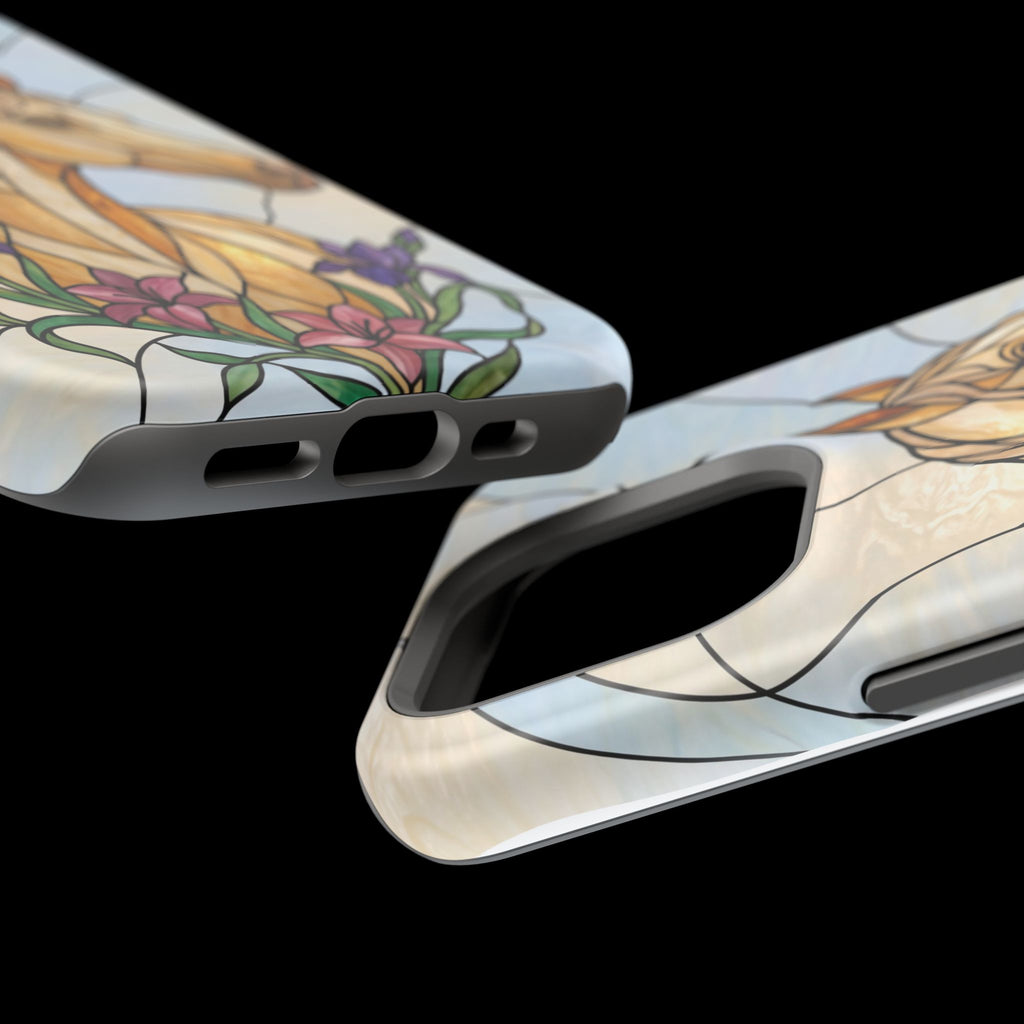 Floral Stained Glass Horse Phone Case — Tough Magnetic Case with Wireless Charging