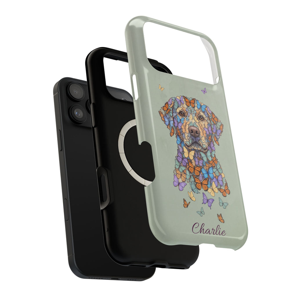 Personalized Butterfly Labrador Phone Case — Tough Magnetic Case with Wireless Charging