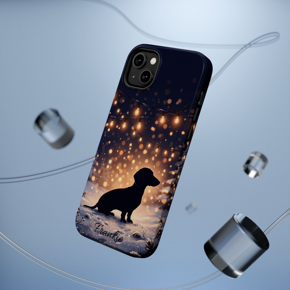 Personalized Dachshund Golden Sparks Phone Case — Wireless Charging Cover