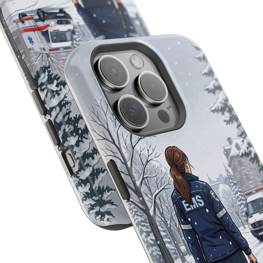 Paramedic/EMT Winter Phone Case — Magnetic Wireless Charging Cover